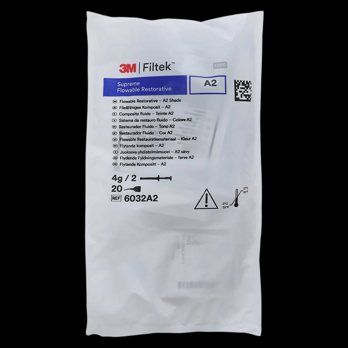 3M Filtek Supreme Ultra Flowable Restorative Syringe Refill, A2, 2 g, 2/Pk, 6032A2
