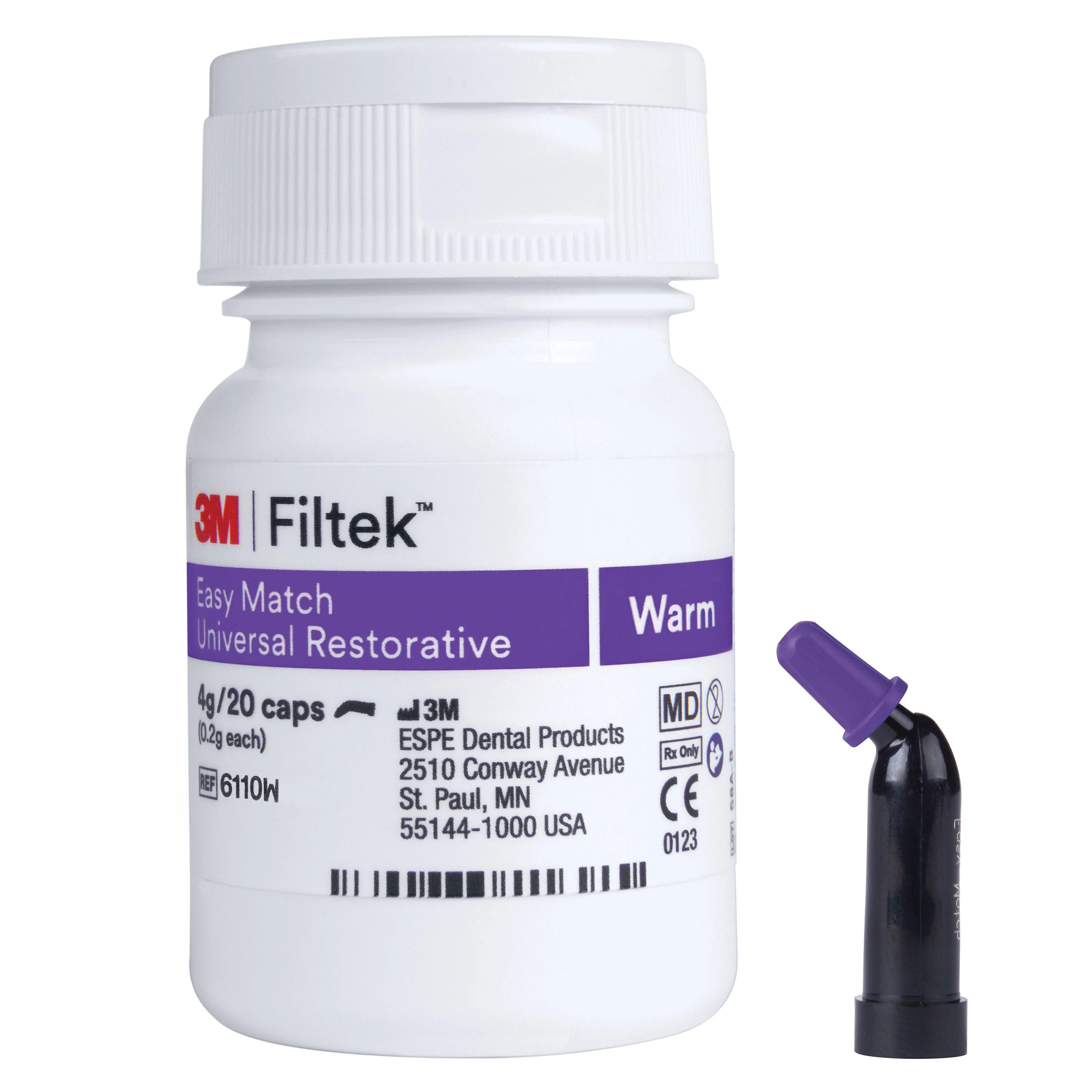 3M (Solventum) Filtek Easy Match Universal Restorative, Warm Shade, 0.2g Capsules, 20/Pk, 6110W