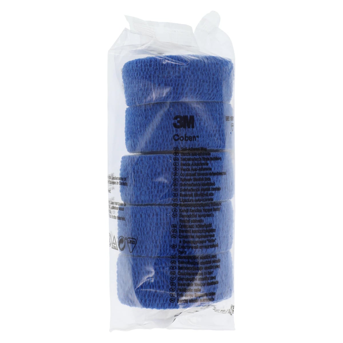 3M Coban Self-Adherent Elastic Wrap, Latex-Free, Non-Sterile, 1" x 5 yds, Blue, 30/Bx, 1581B