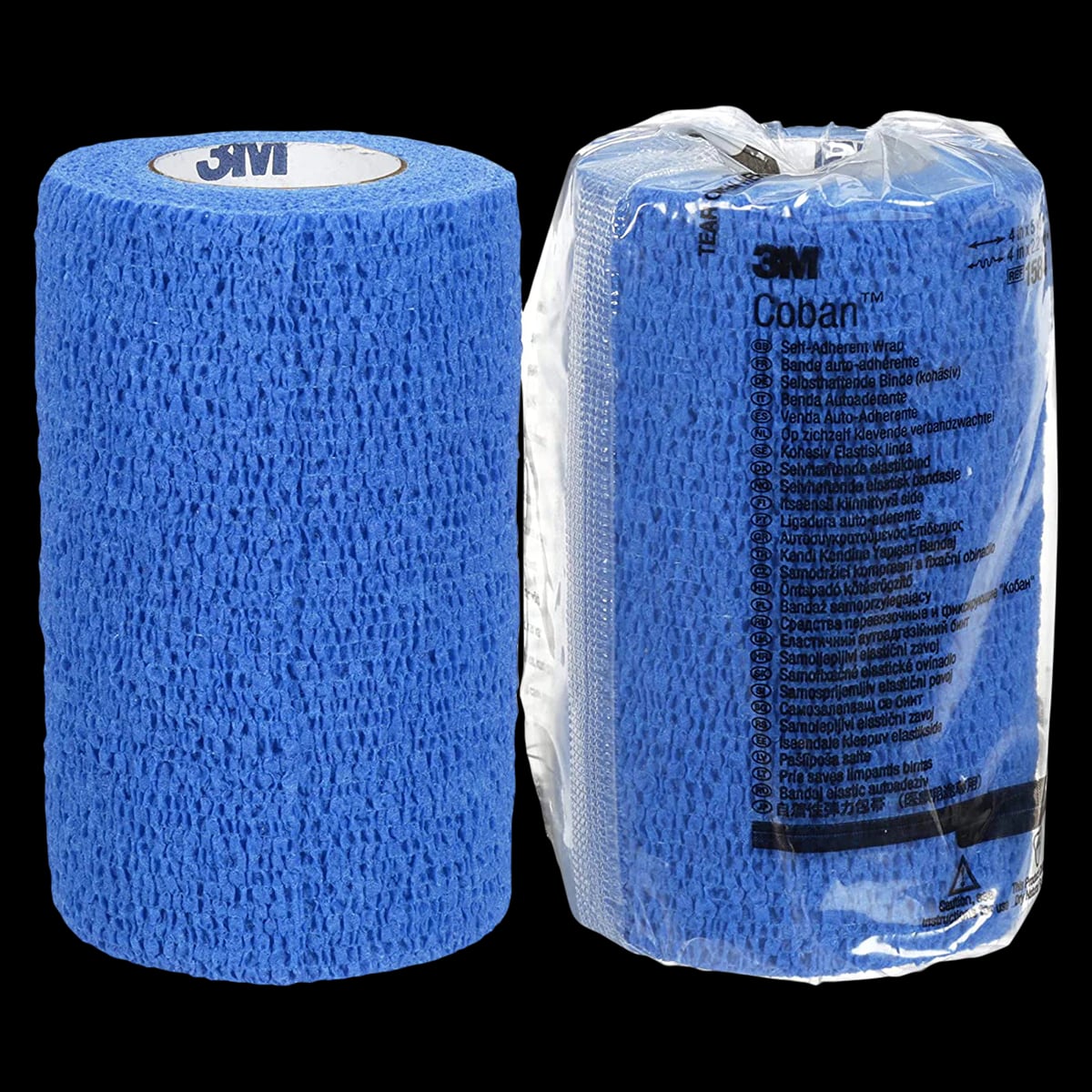 3M Coban Self-Adherent Wrap 1584B, 4" x 5 yds, Blue, Non-Sterile, 18/Case