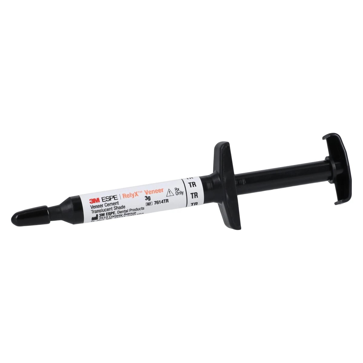 3M RelyX Veneer Cement, Translucent, Light-Cure Resin Cement Syringe Refill, 3 g, 7614TR
