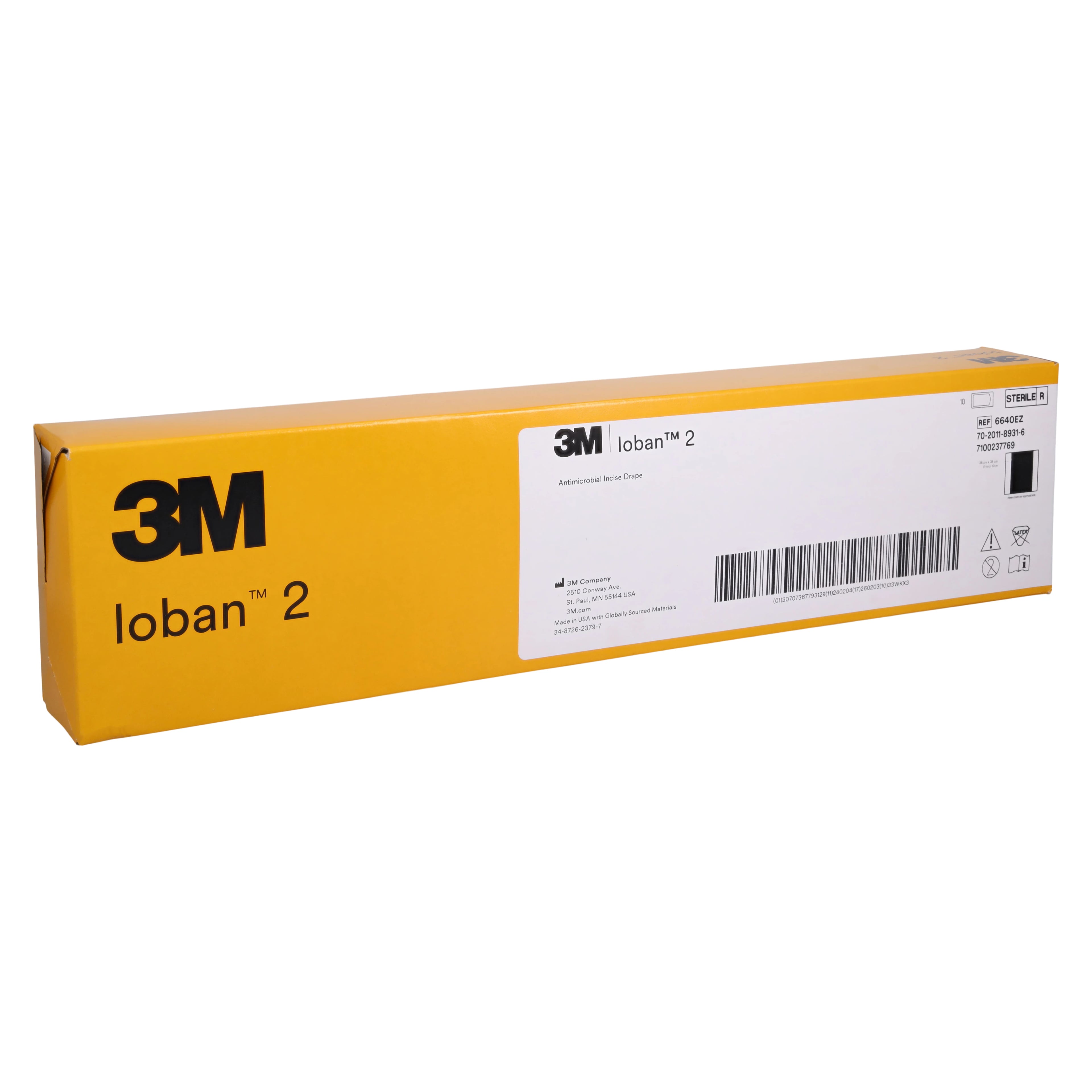 3M Ioban 2 Antimicrobial Incise Drape 6640EZ, 13" x 13" Incise Area, 10 per Box