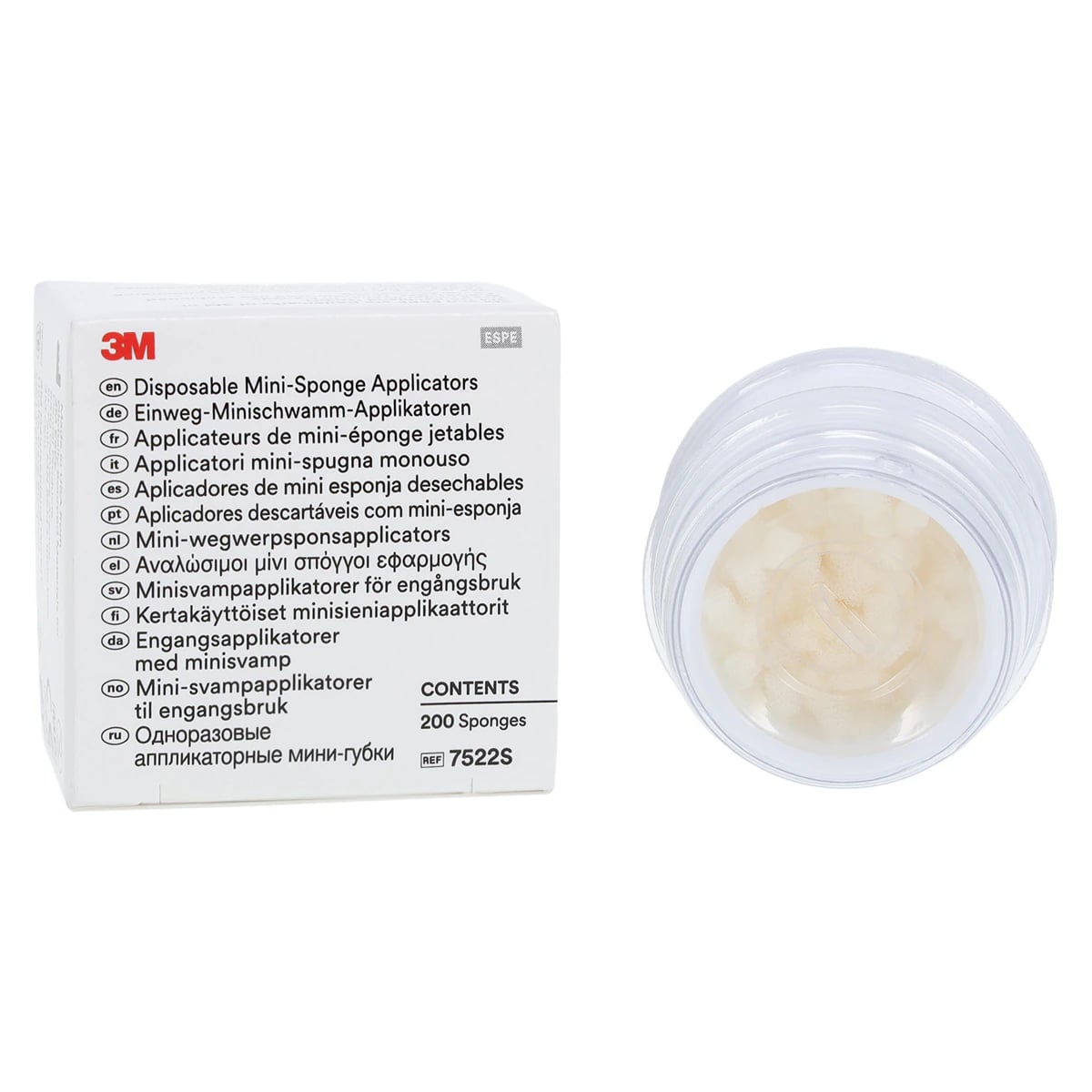 3M (Solventum) Disposable Mini-Sponge Applicators, 200/Box, 7522S