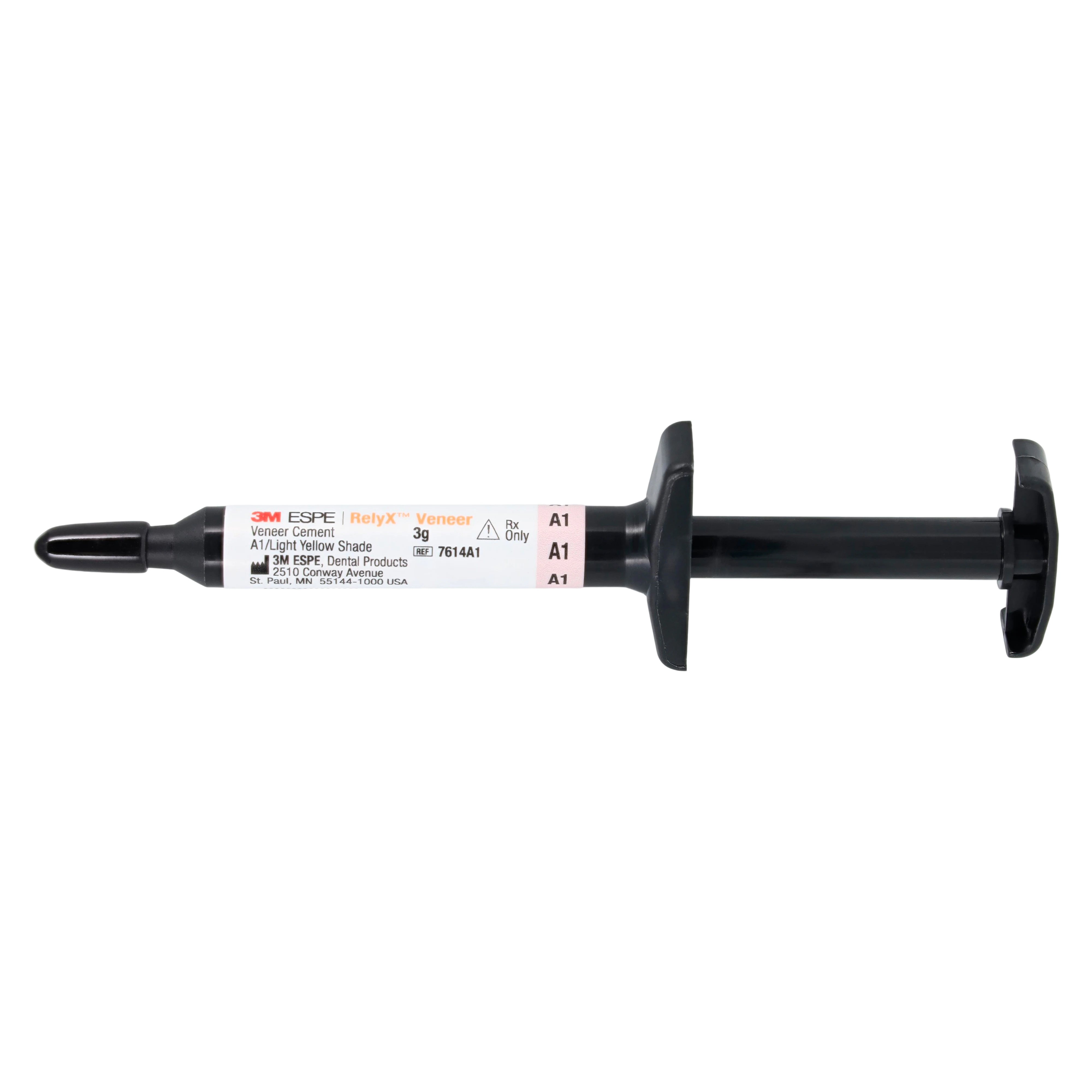 3M RelyX Veneer Cement Syringe Refill, A1/Light Yellow, 3 g, 7614A1