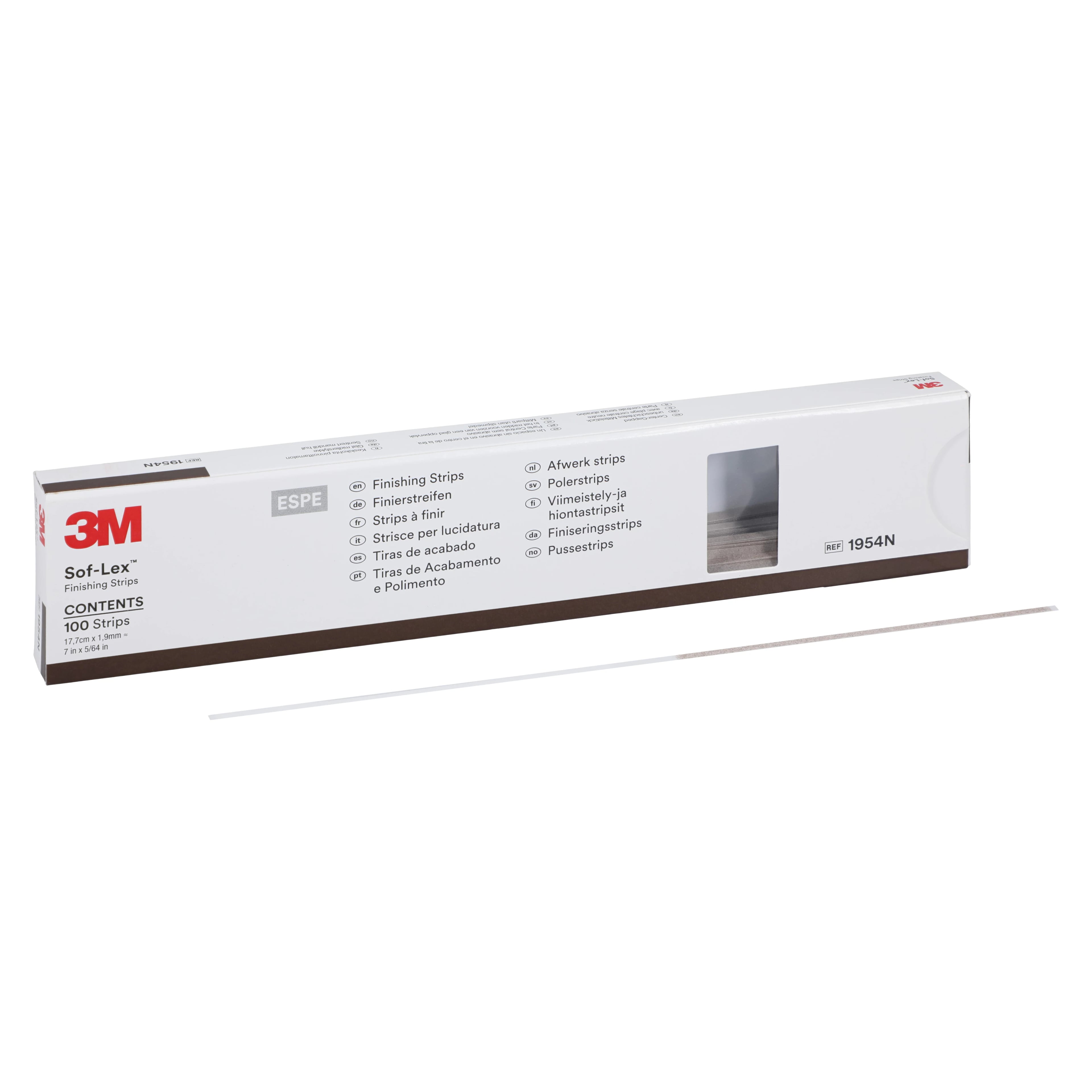 3M™ Sof-Lex™ Finishing Strips Refill, Coarse/Medium-Narrow, 7" x 5/64", 100/Box, 1954N