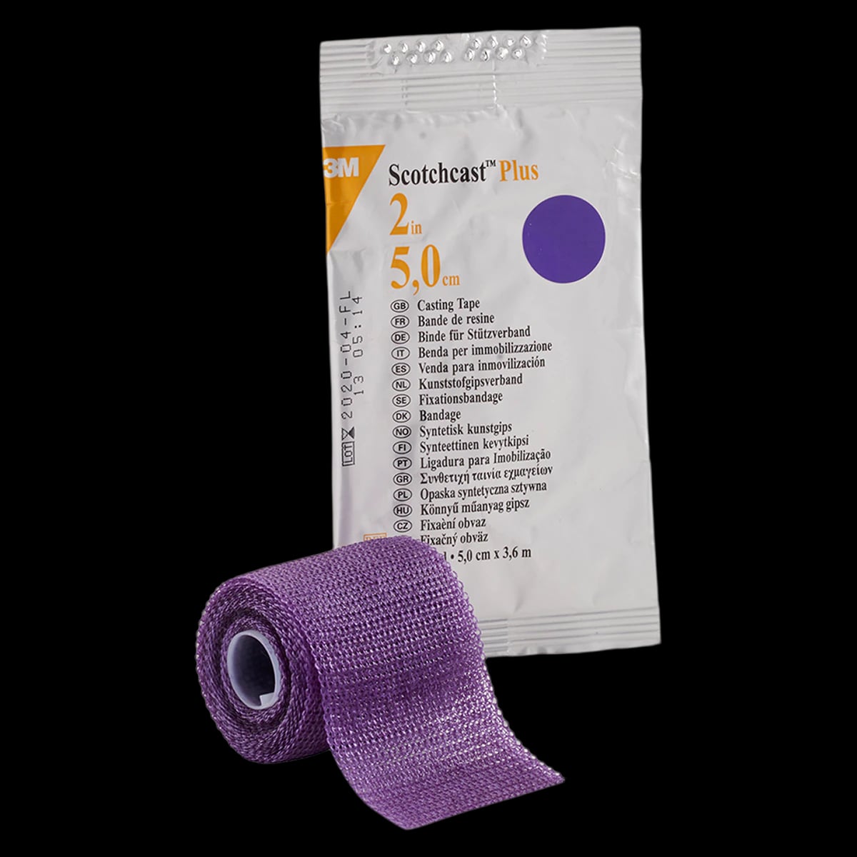3M Scotchcast Plus Fiberglass Casting Tape, Purple, 2" x 4 yds, 10/Case, 82002U