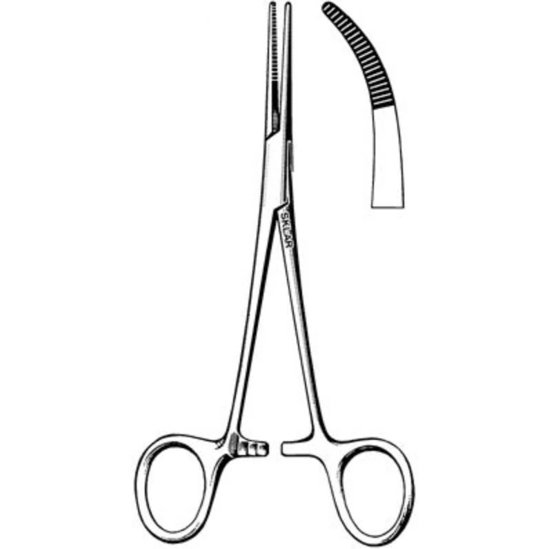 Sklarlite Kelly Hemostatic Forceps, Curved, 5-1/2", Stainless Steel, Each