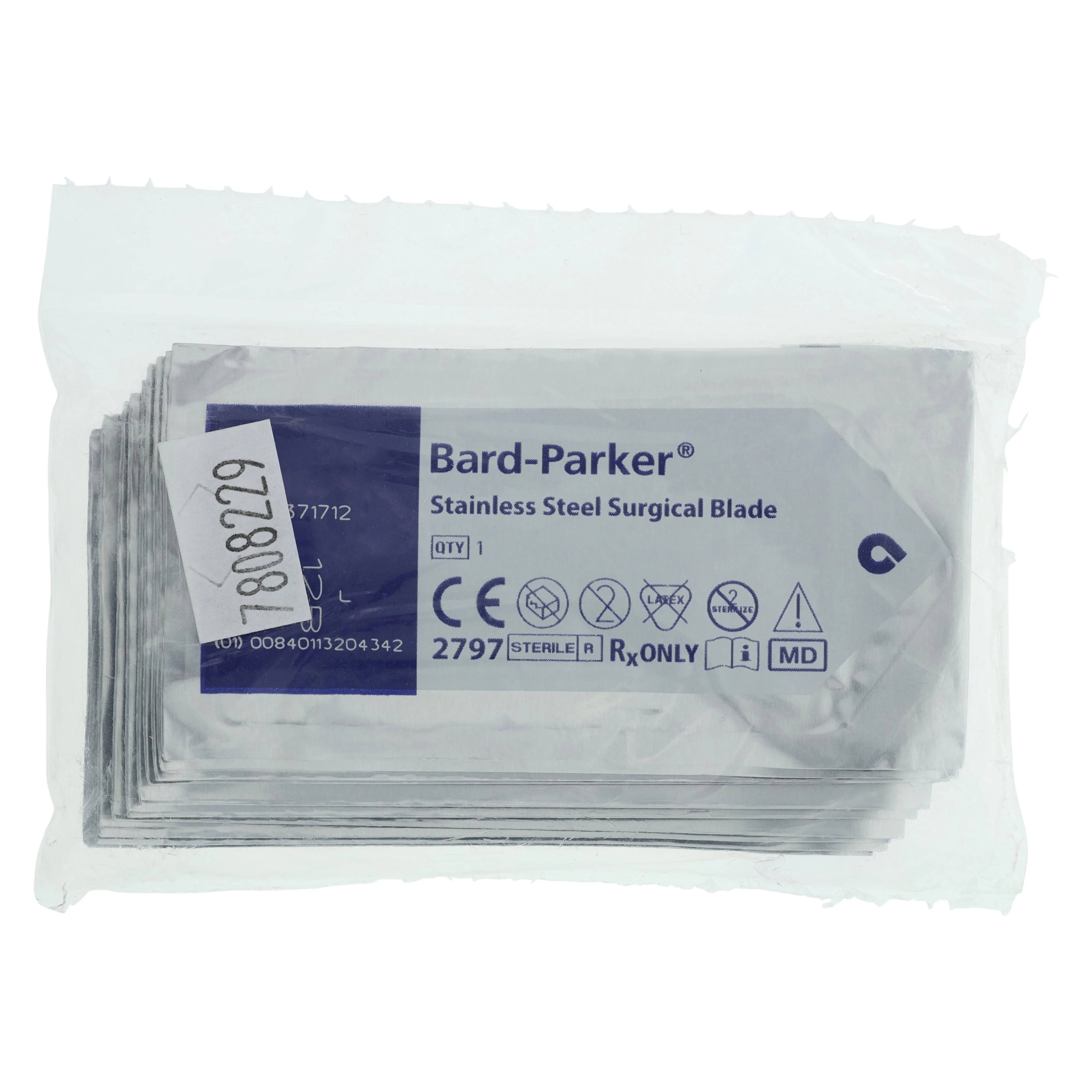 Bard Parker Surgical Blades, Stainless Steel, Sterile, Individually Packaged, Special Surgeon's Blade #12B, 50/Pkg