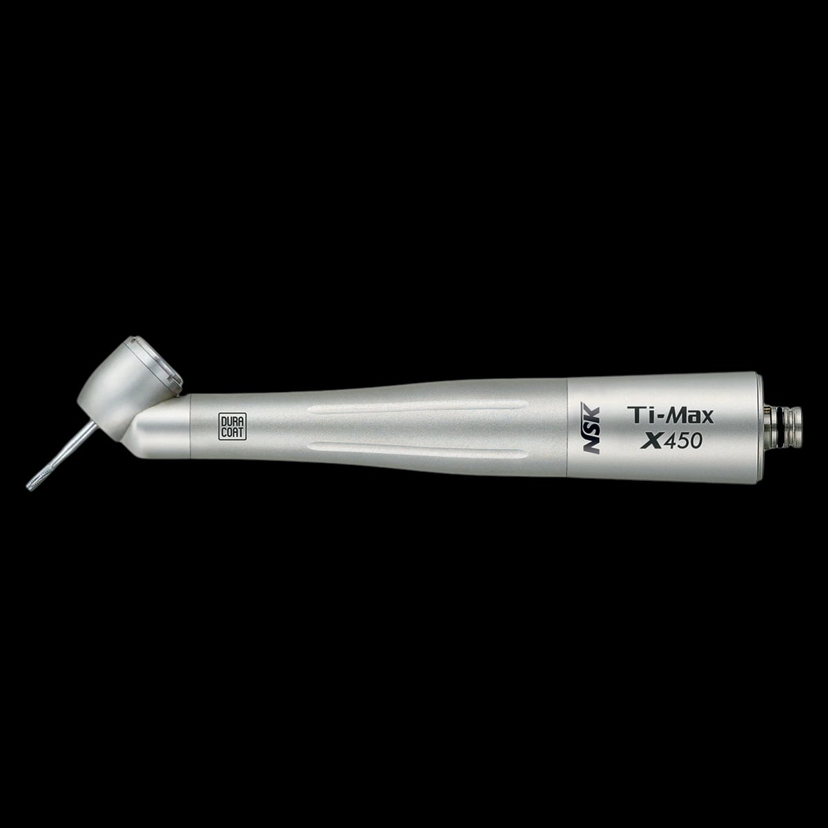 NSK Ti-Max X450 Series High Speed Air Handpiece, 45° Angle, Non-Optic, Push-Button Autochuck, Triple Spray, NSK Backend, P1088