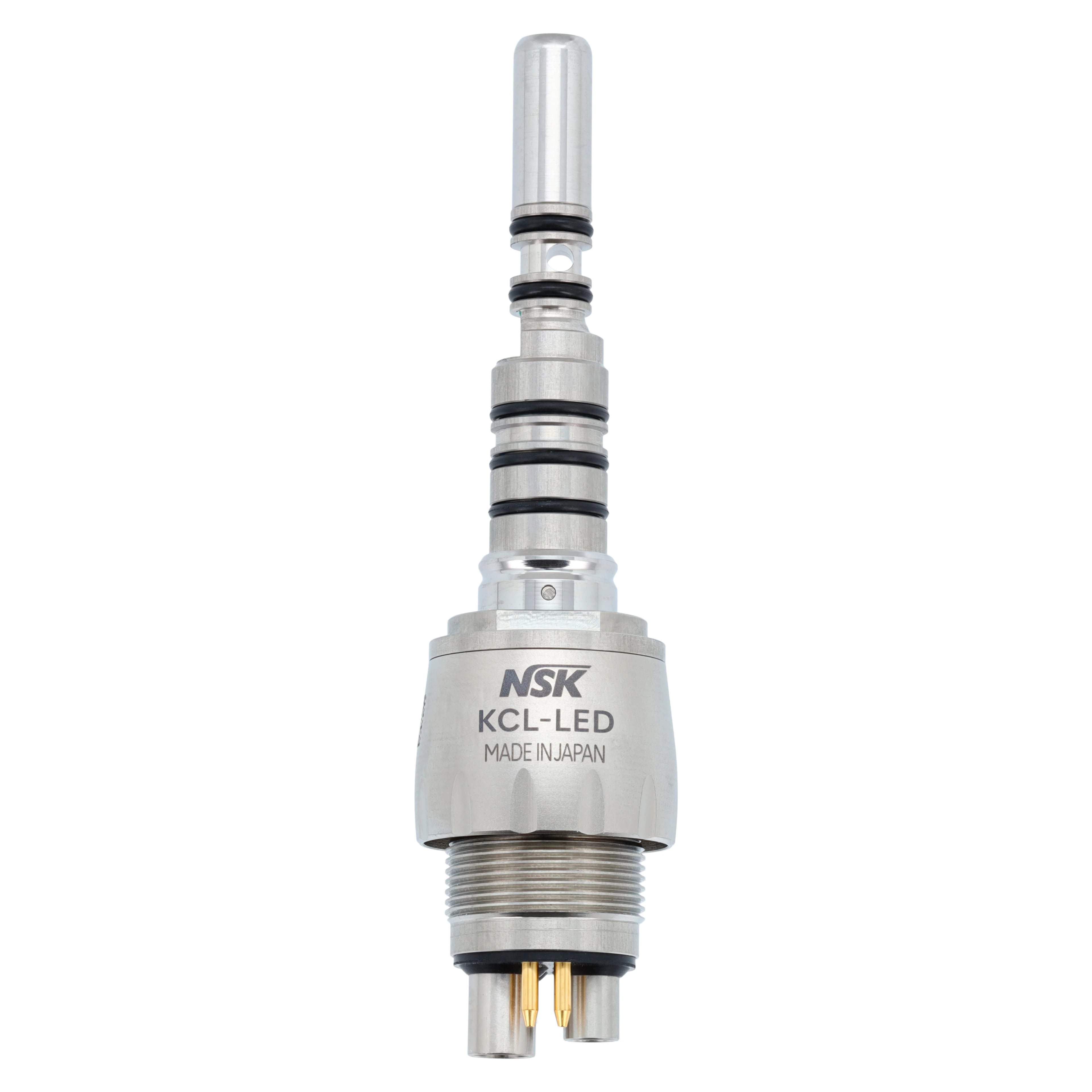 NSK Ti-Max X Series KCL-LED Handpiece Coupler, 6-Pin LED Optic, KaVo MULTIflex LUX Back End, Stainless Steel with Titanium Coating, 1 Each