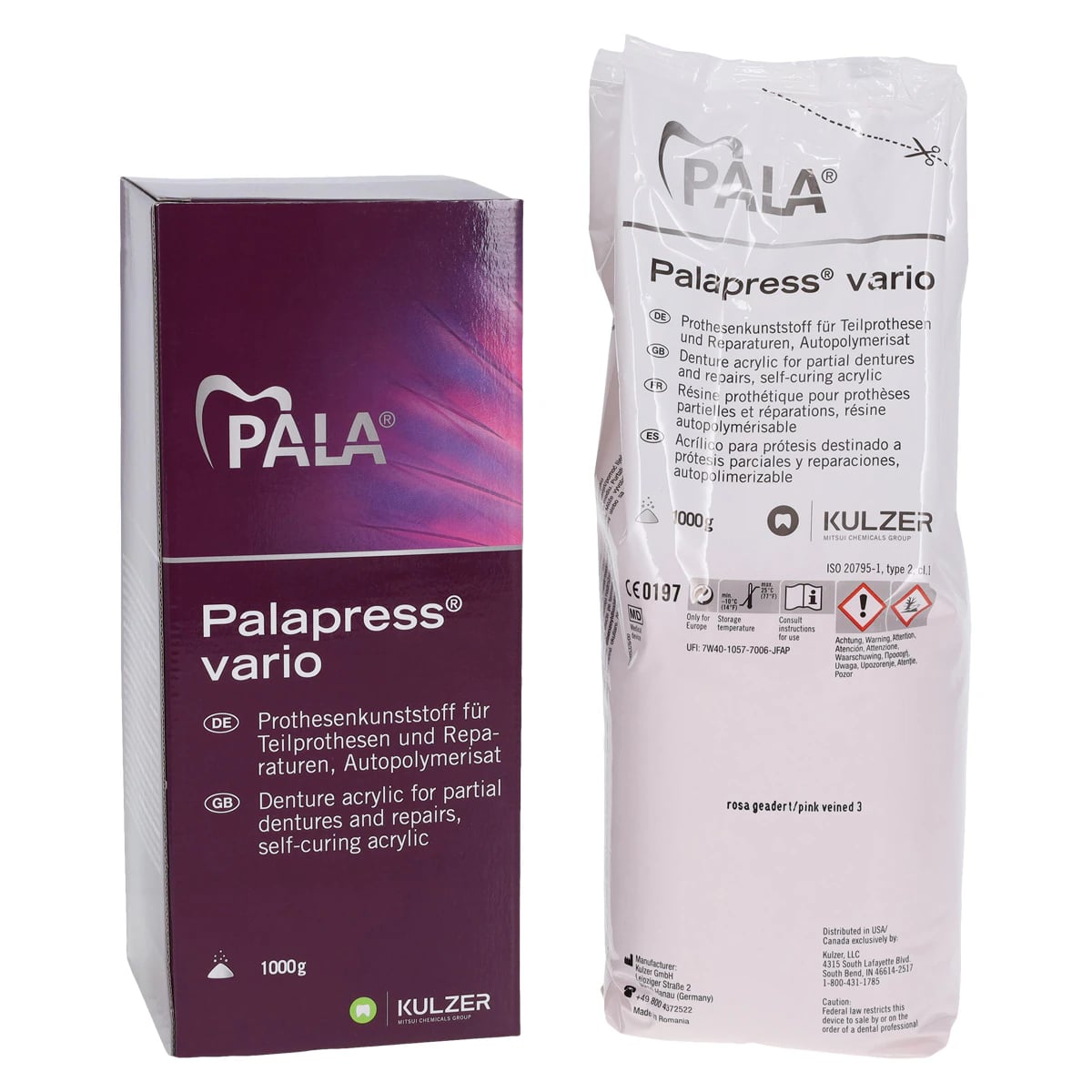 Kulzer Palapress Vario Powder Only - Pink Veined, 1kg