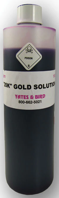 Yates Motloid 20K Gold Plating Solution, 12 oz Bottle