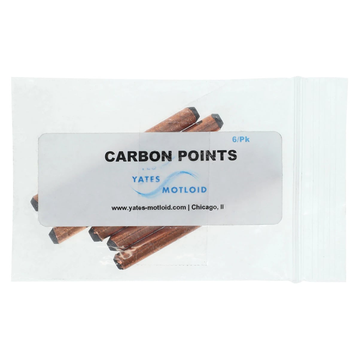 Yates Motloid Carbon Points for Soldering Machine, 2" x 3/16", 6/Pkg, 42863