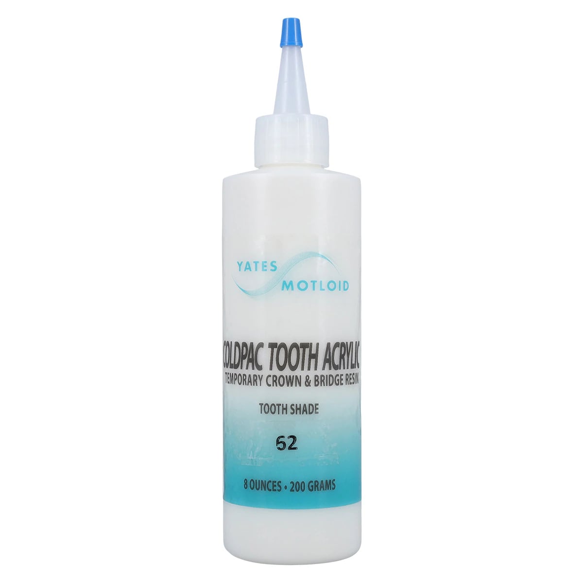 Yates Motloid Coldpac Tooth Acrylic Powder, 8 oz, Nu Hue Shade #62