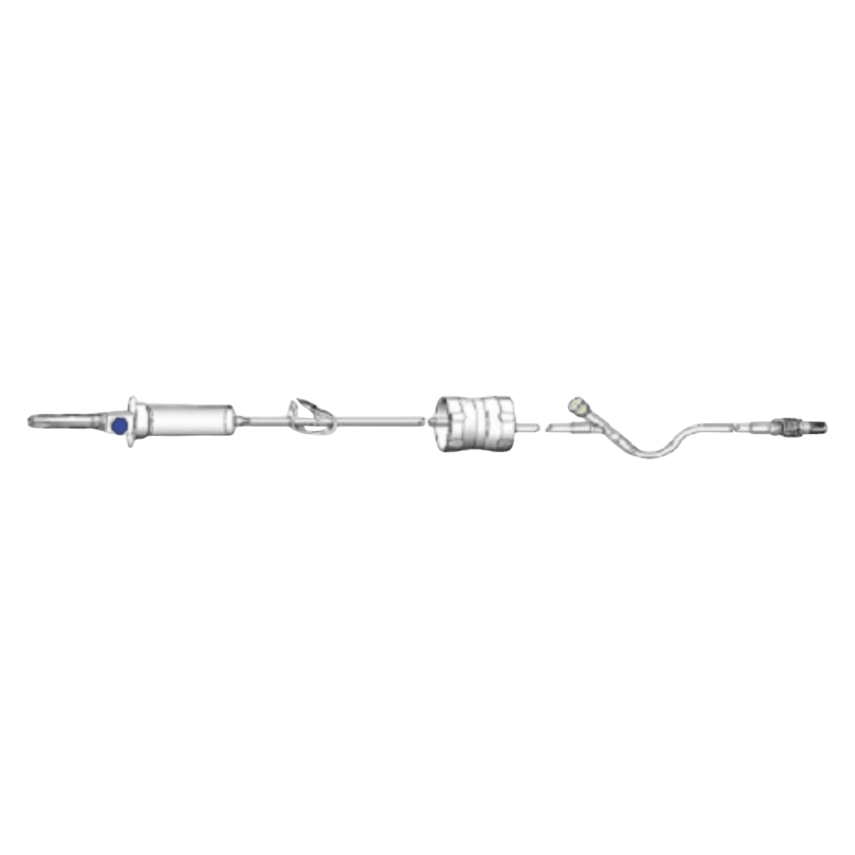 Nexus Medical IV Administration Set, Y-Injection Site, 15 Drops/mL, 92" Tubing, Rotating Male Luer Lock, Pinch Clamp/Flow Controller, Non-DEHP, Clear, 50/Case