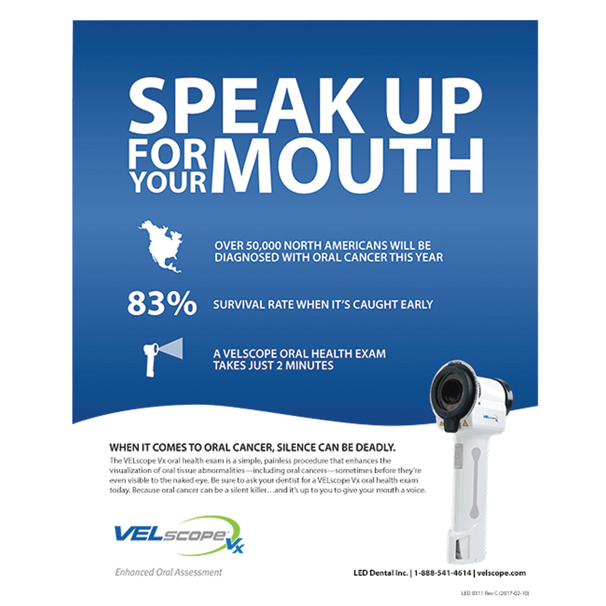 VELscope VX "Speak Up for Your Mouth" Office Poster