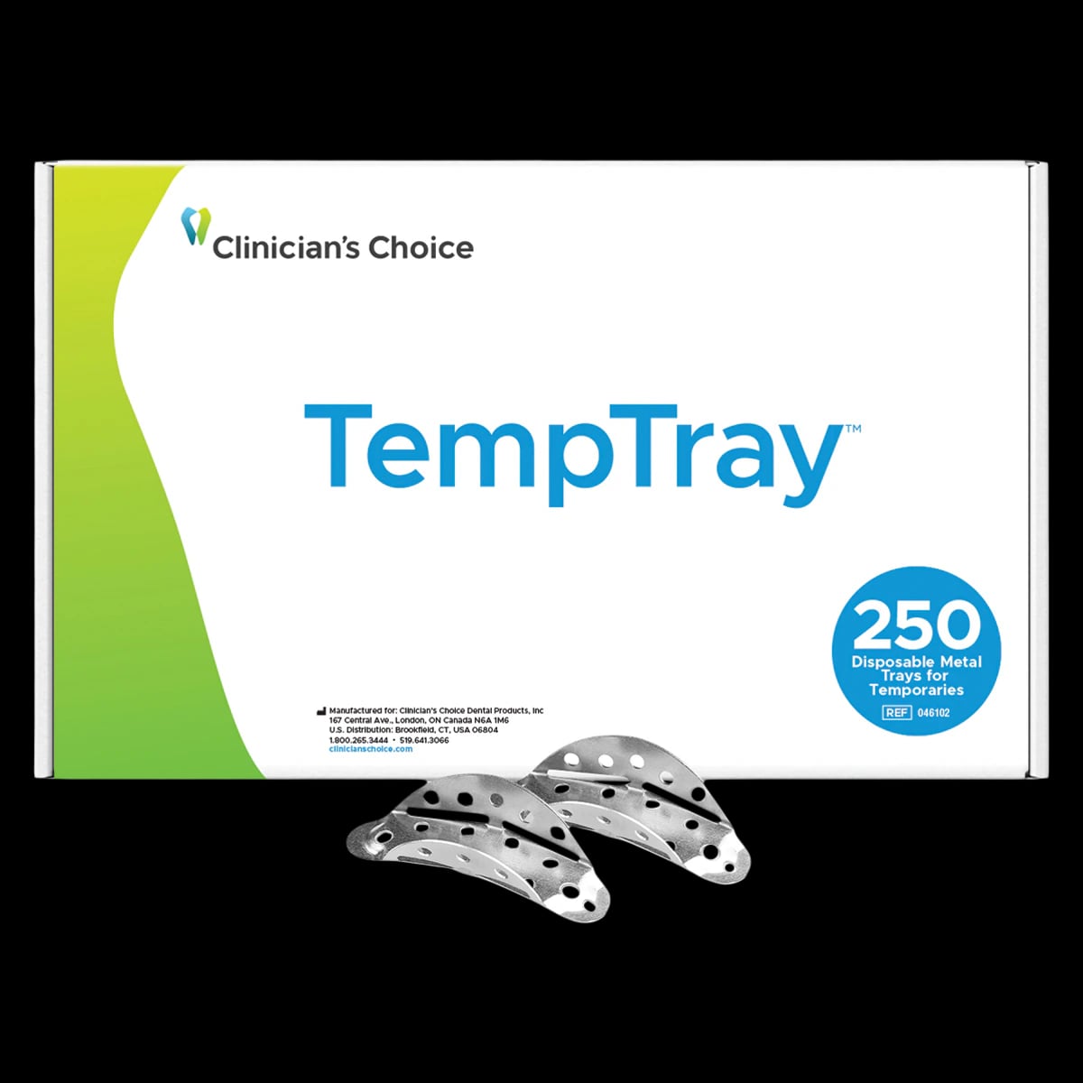 Clinician's Choice Temptray Disposable Metal Impression Tray, Aluminum, Universal, 250/Box