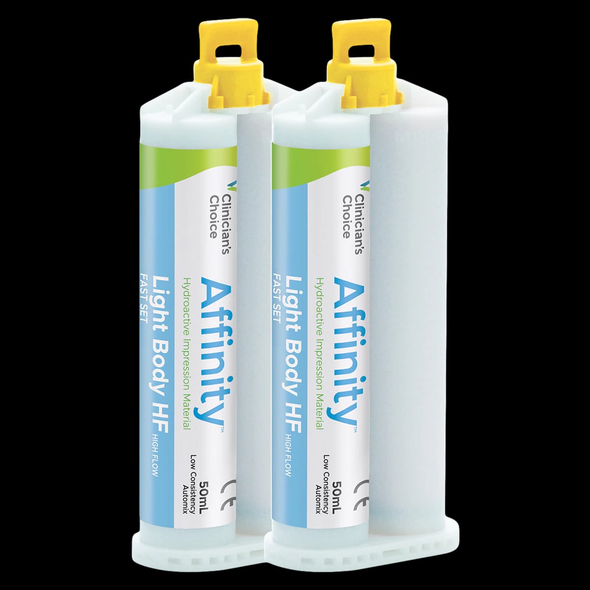 Affinity Hydroactive Impression Material, Light Body High Flow, Fast Set Kit - 2 x 50 mL Cartridges & Mixing Tips