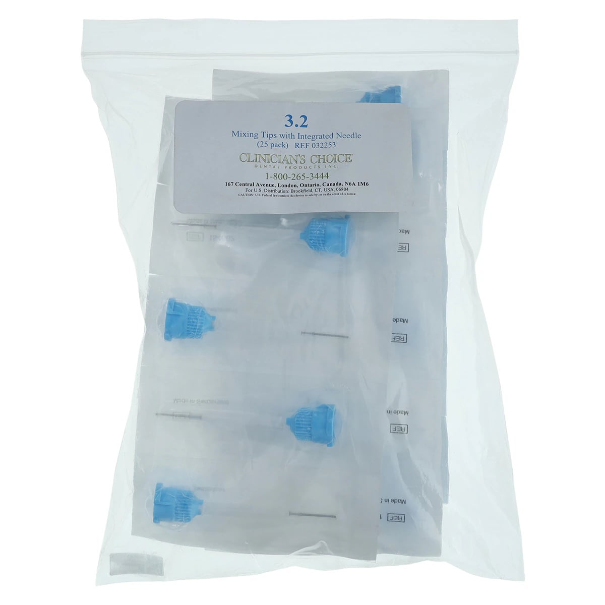 Clinician's Choice Zircules 3.2 Mixing Tips, Blue/Clear, 25/Pk