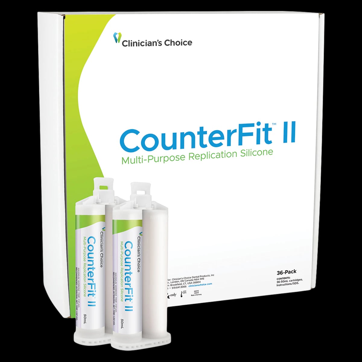 CounterFit II Multi-Purpose Replication Silicone Cartridge Refill, 50 mL, Quick Set, Regular Body, Purple, 36/Pkg