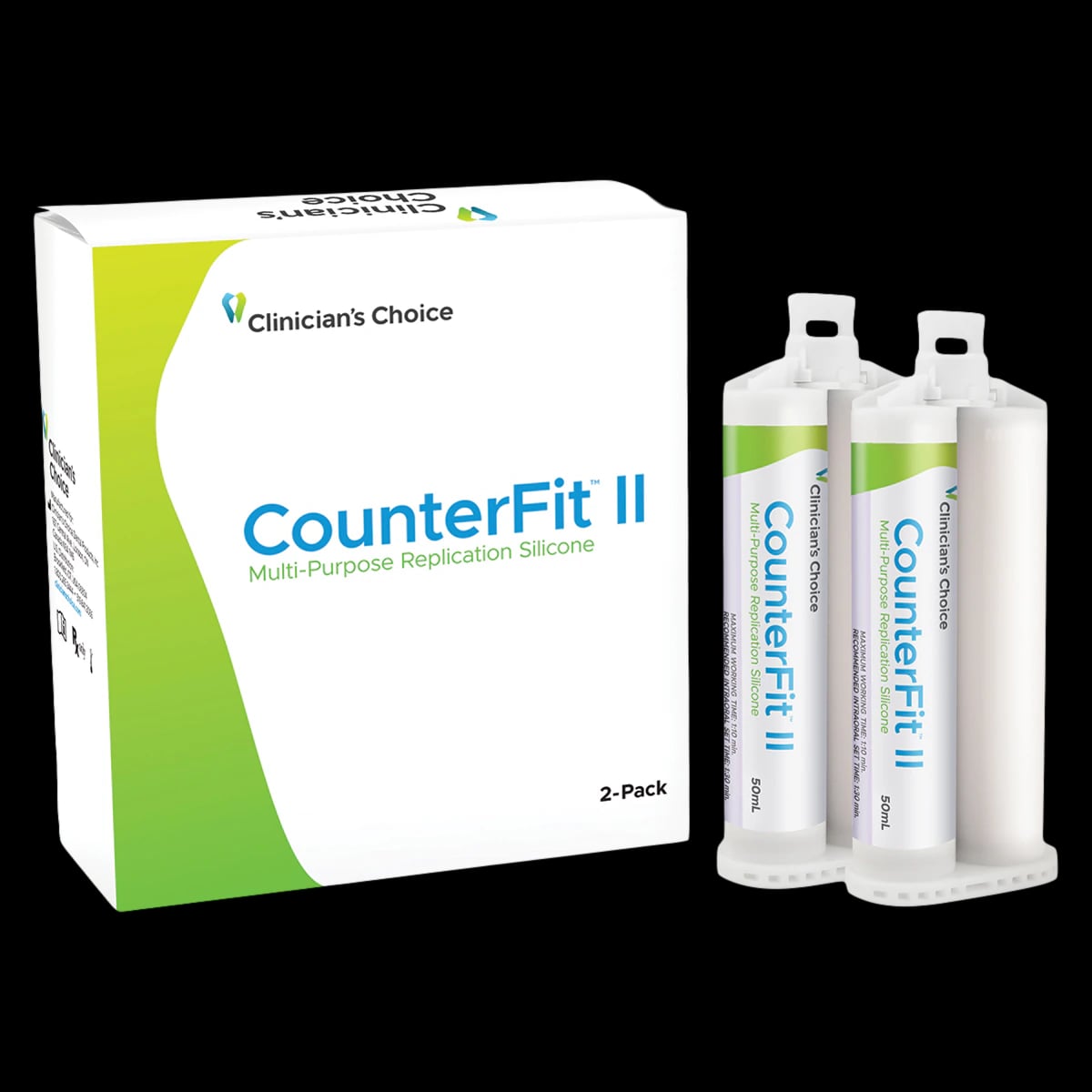 CounterFIT II Silicone Impression Material, Regular Body Quick Set, Purple, 50 mL Refill, 2/Package