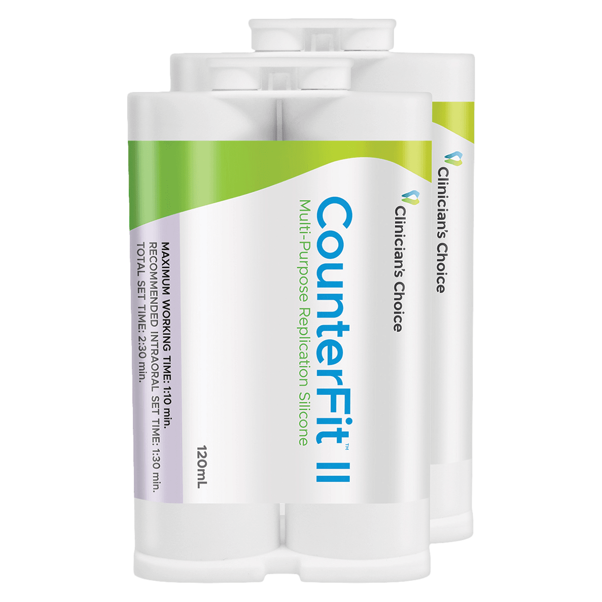CounterFit II Impression Material Silicone, Light Purple, Medium Flow, Normal Set, 120 mL, 2/Pk