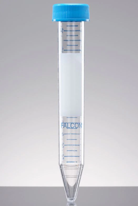 Falcon Conical Centrifuge Tube, Polypropylene, 14mL, 17x120mm, Graduated, Clear, Screw Cap, Sterile, 500/Case