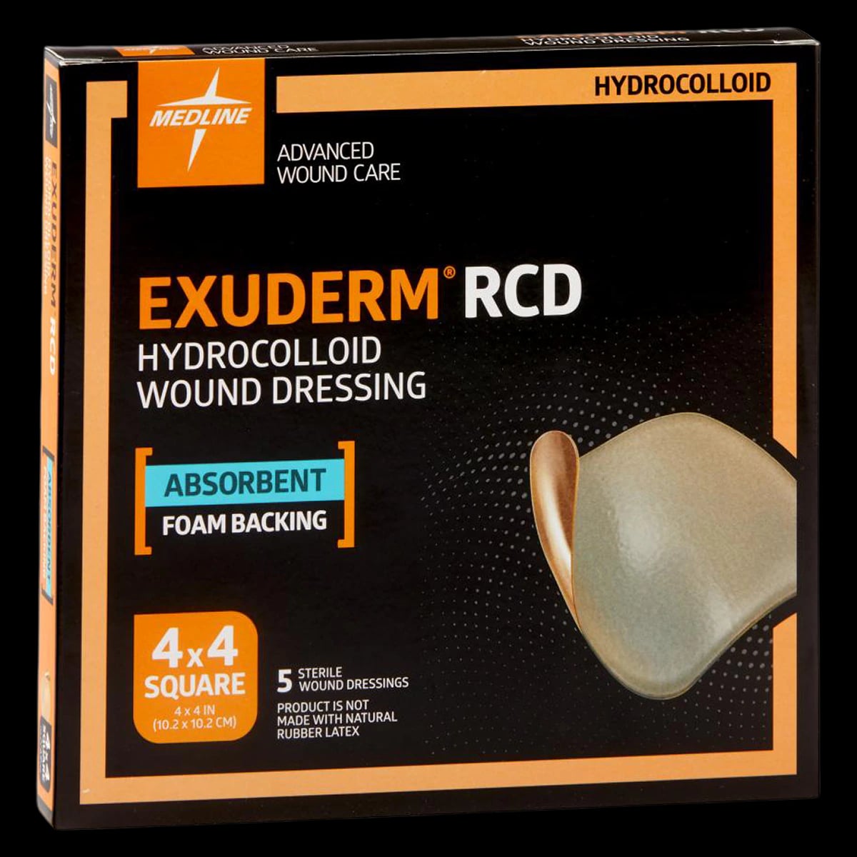 Exuderm RCD Hydrocolloid Dressing, 4x4", Sterile, Latex-Free