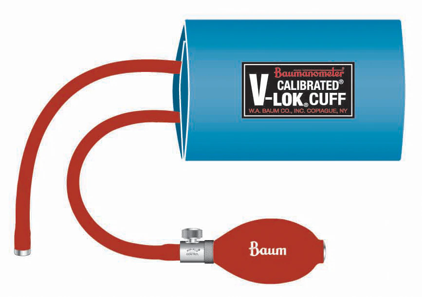 Baum Calibrated V-Lok Blood Pressure Inflation System, Dark Green, Latex-Free, 1/Each