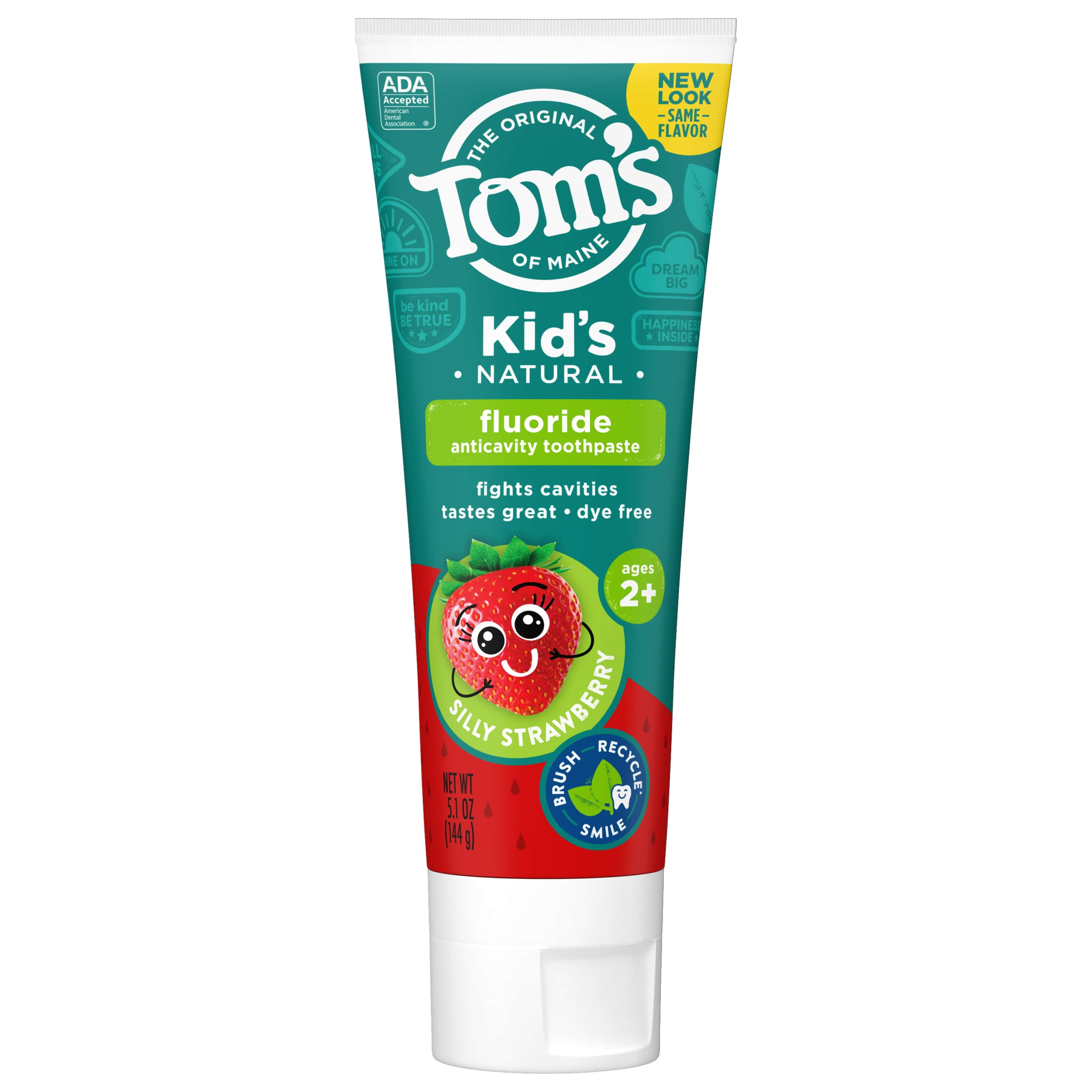 Tom's of Maine Anticavity Fluoride Toothpaste, Child, Strawberry, 5.1 oz Tube