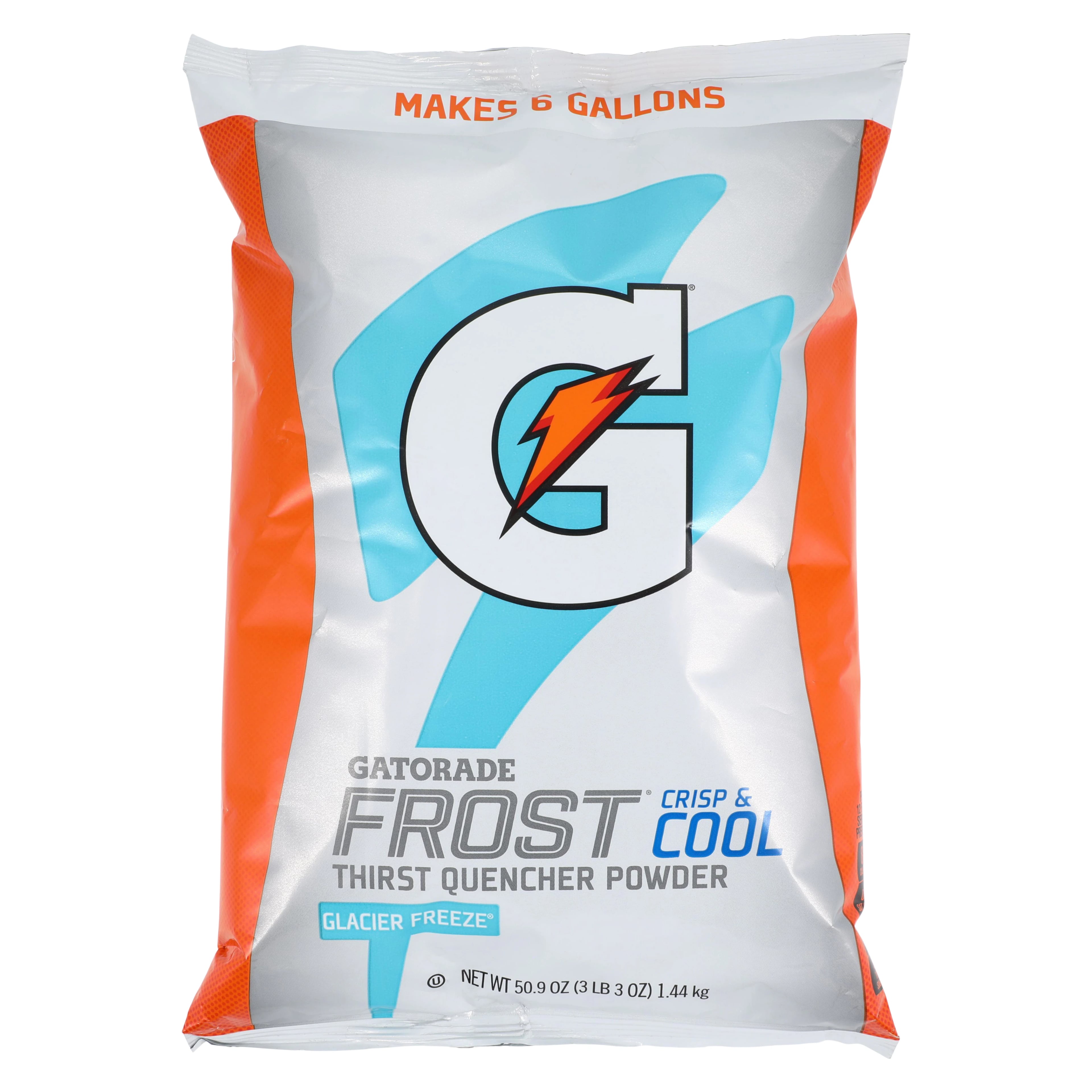 Gatorade Thirst Quencher Sports Beverage, Glacier Freeze, 51 oz Powder Packets, 14/Case