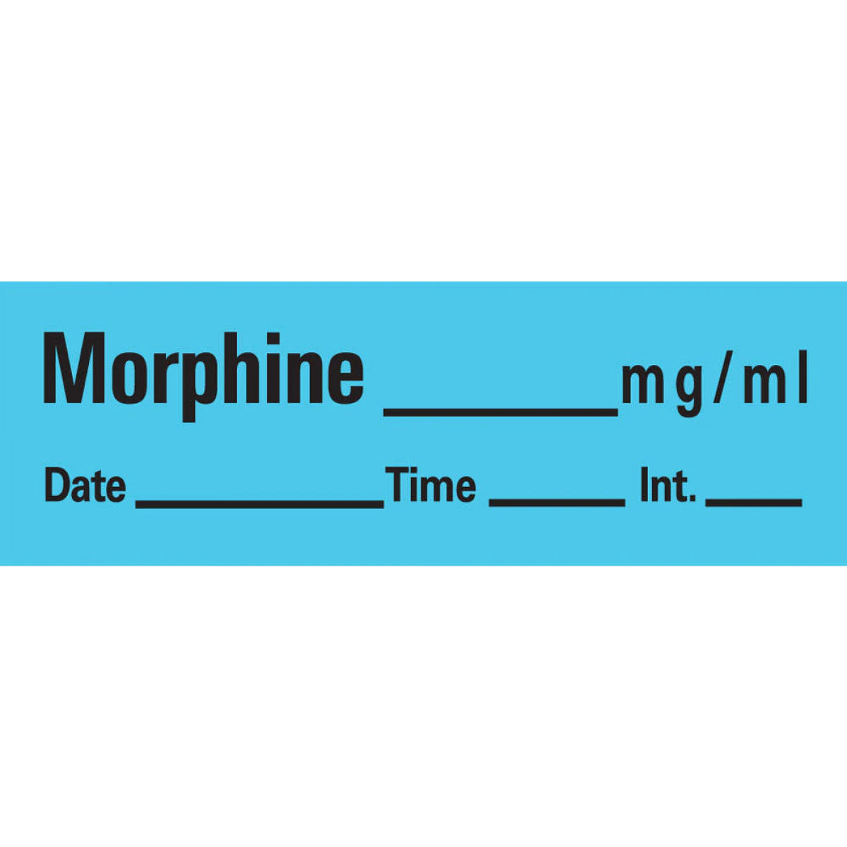 Precision Dynamics Anesthesia Tape DTI Morphine mg/mL Labels, Blue, 1/2" x 500", 333/Roll