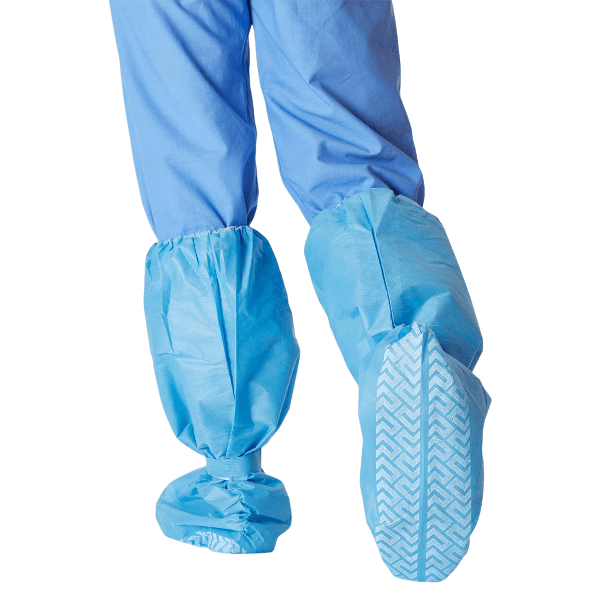Medline NonSkid Knee-High Boot Covers, X-Large, Blue, Hook & Loop Closure, Fluid Resistant, 150/Case