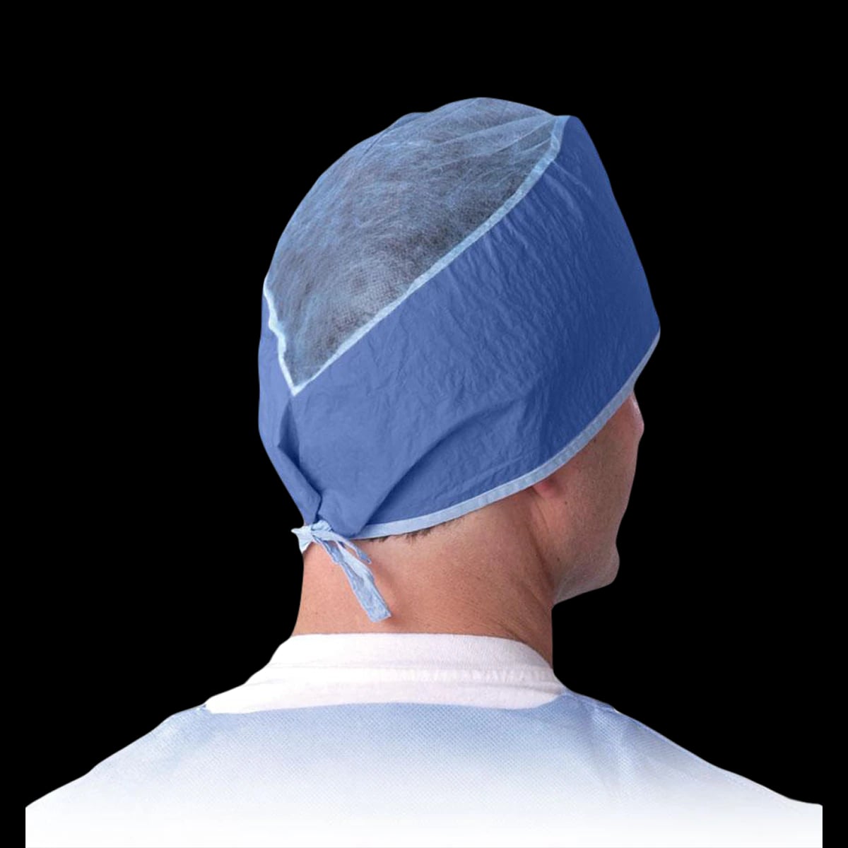 Medline Sheer-Guard Surgeon Cap, Tie-Back, SMS, Dark Blue, One Size, Disposable, 500/Case