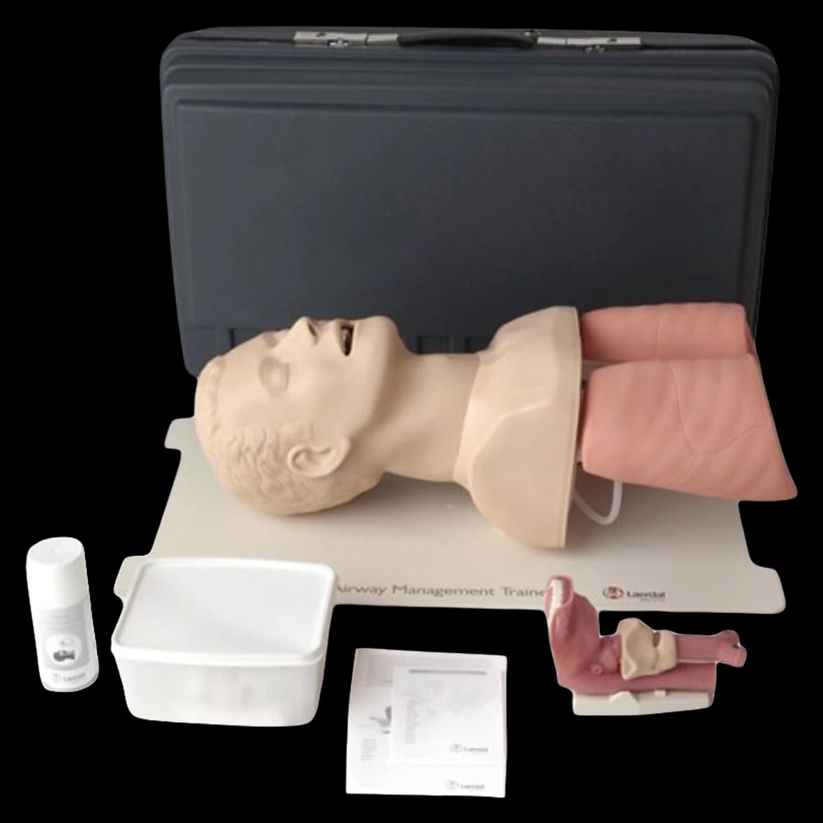 Laerdal Airway Management Trainer, White Skin, with Case, Airway Demonstration Model, Instructions, and Lubricant
