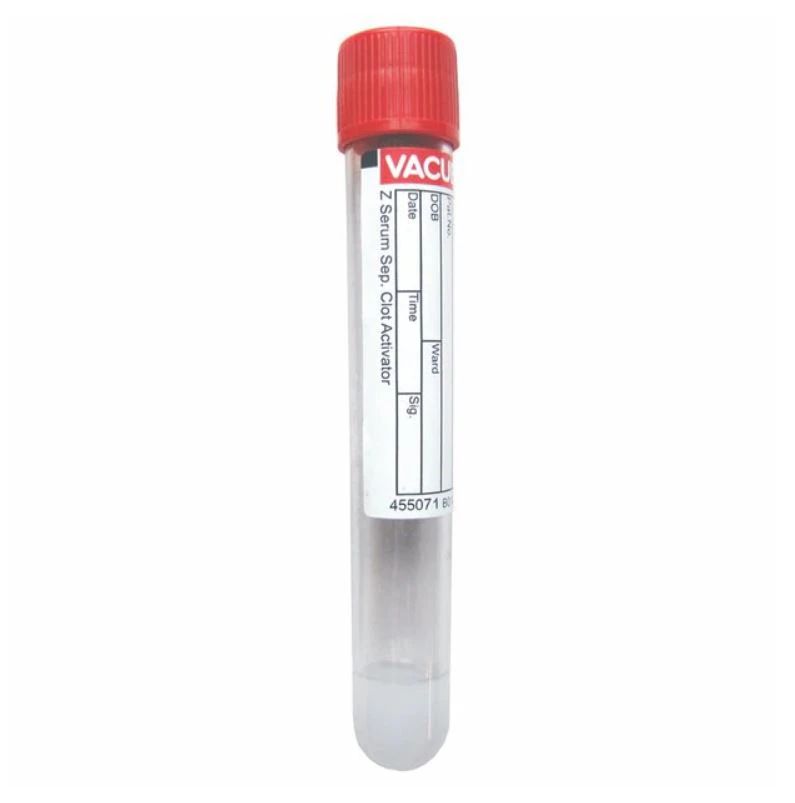 Greiner Bio-One Vacuette Venous Blood Collection Tube, Serum with Gel, Red/Yellow, 8 mL, Pull Cap, 50/Pk