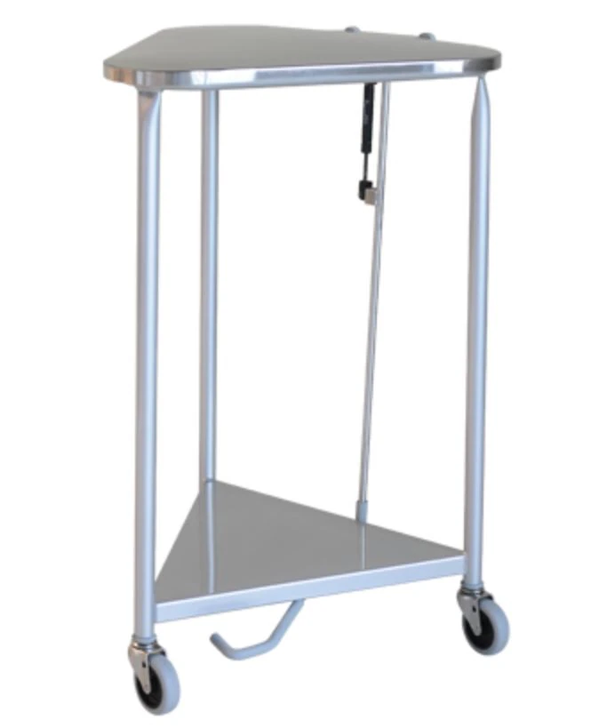 Pedigo Linen Hamper, Triangular Powder Coated Steel, Quiet-Close Lid, 3 Wheels, 35 x 80-7/8"