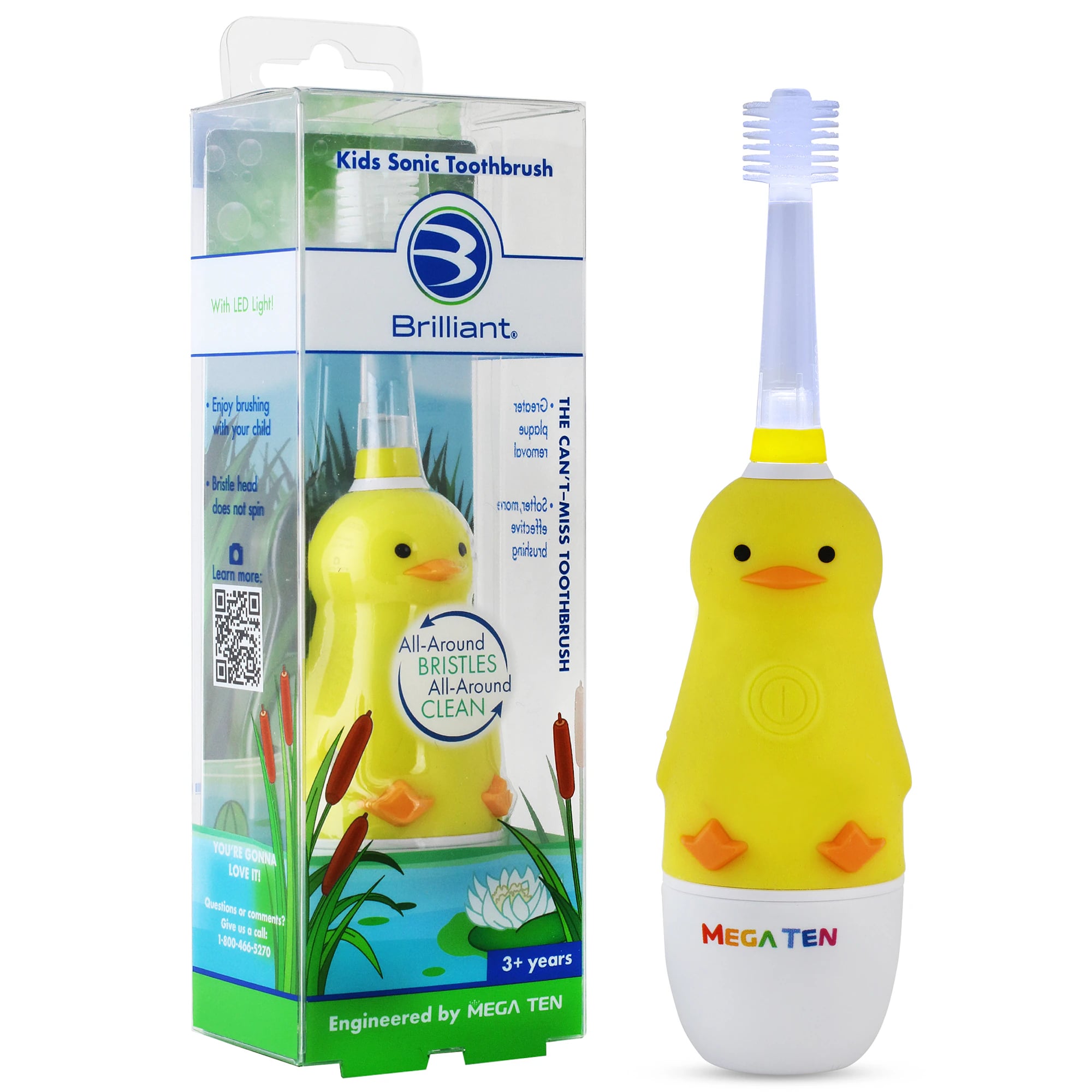 Brilliant Sonic Toothbrush, Kids, Soft, Compact, Duck Yellow, Each