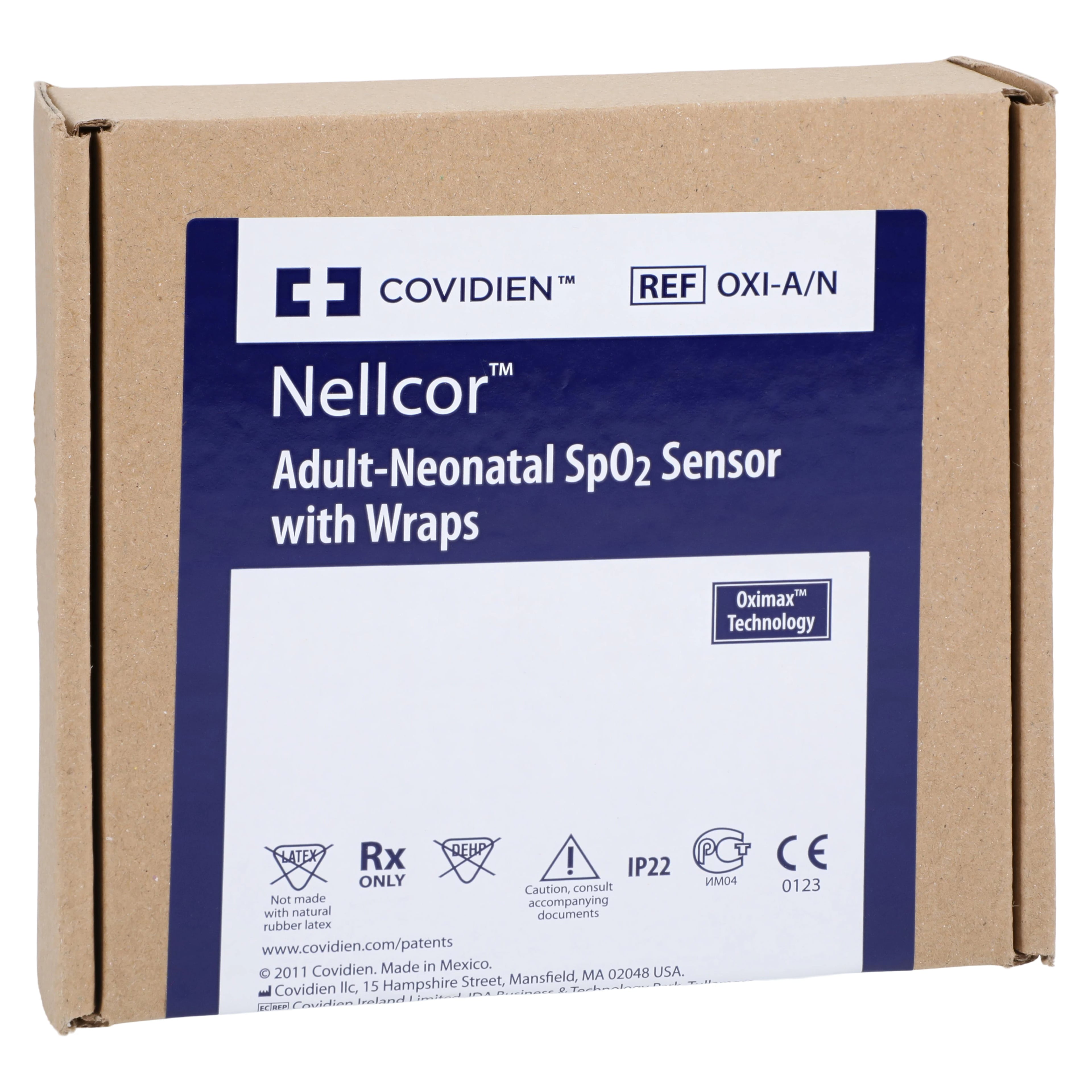 Nellcor OxiMax Transducer Oxygen Sensor for Pulse Oximetry, Adult/Neonatal, Reusable, 1 Each
