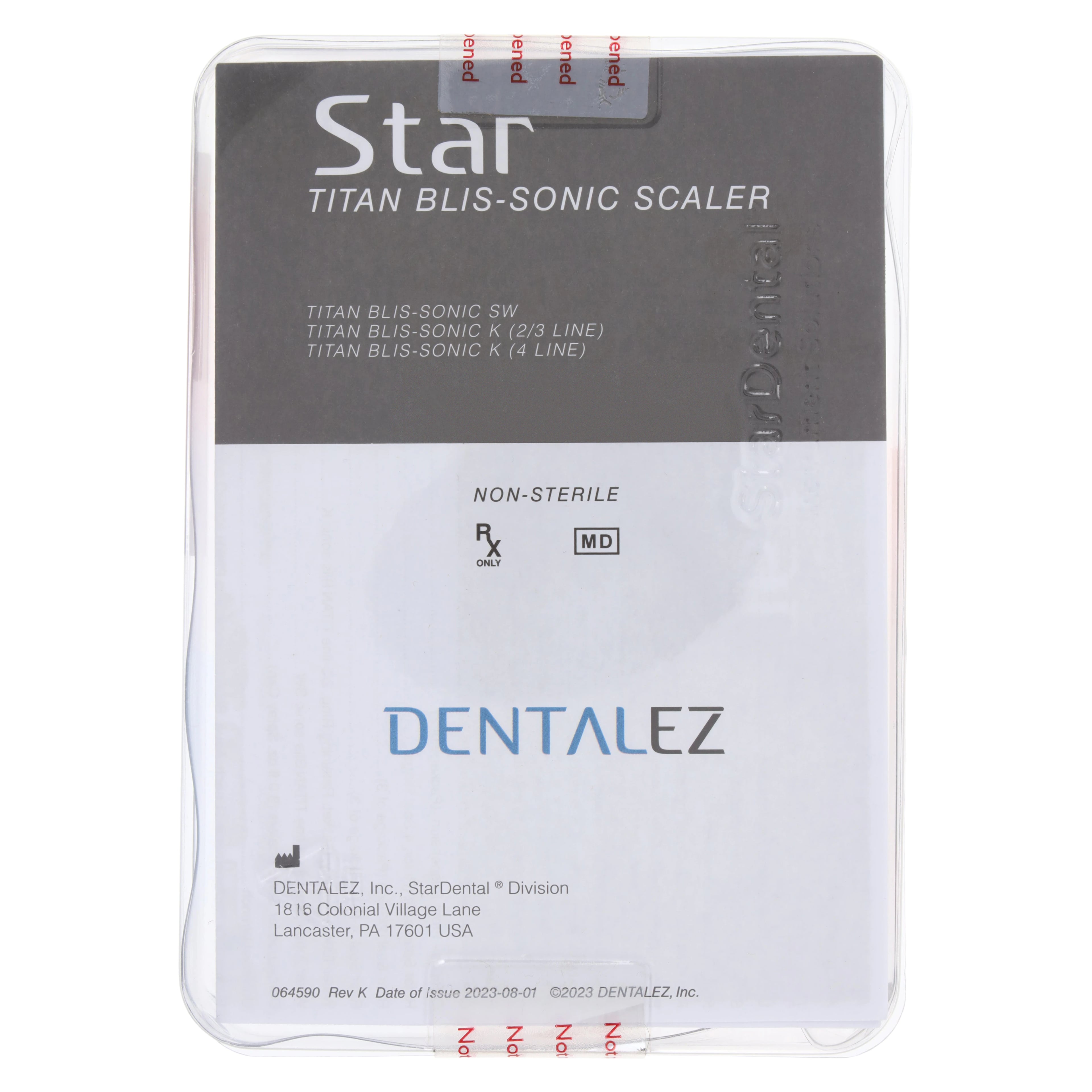 StarDental Titan BlisSonic SW Scaler Kit, 4-Line, with 5 Tips, Tool Accessory Kit & 4 Silicone Ergonomic Grips, 264563