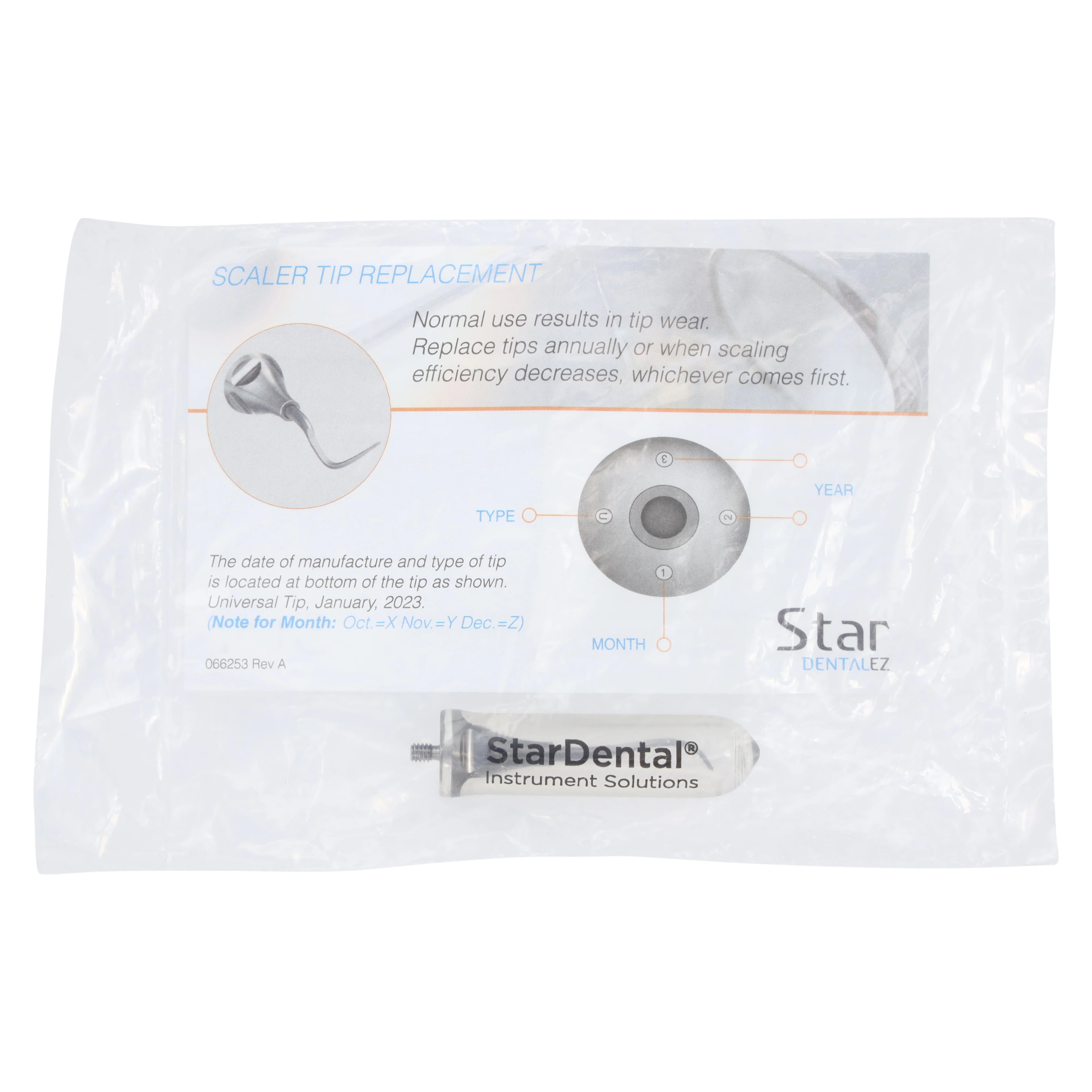 StarDental Titan-S Sonic Scaler Sickle Tip, Blue, #261667, 1/Pkg