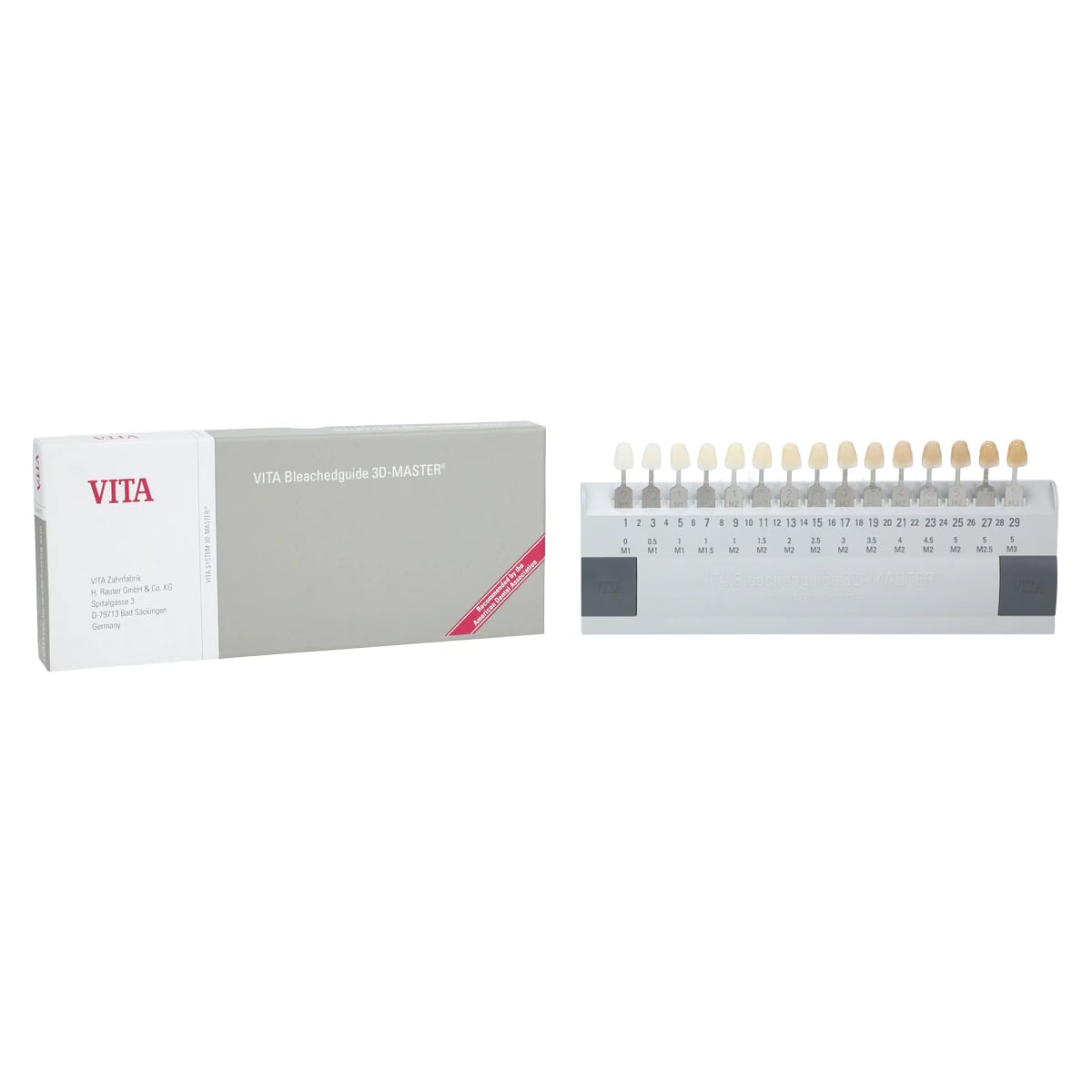 VITA Vitapan 3D-Master Bleached Shade Guide, 29 ADA Shade Levels, Autoclavable, 1/Pk, B361