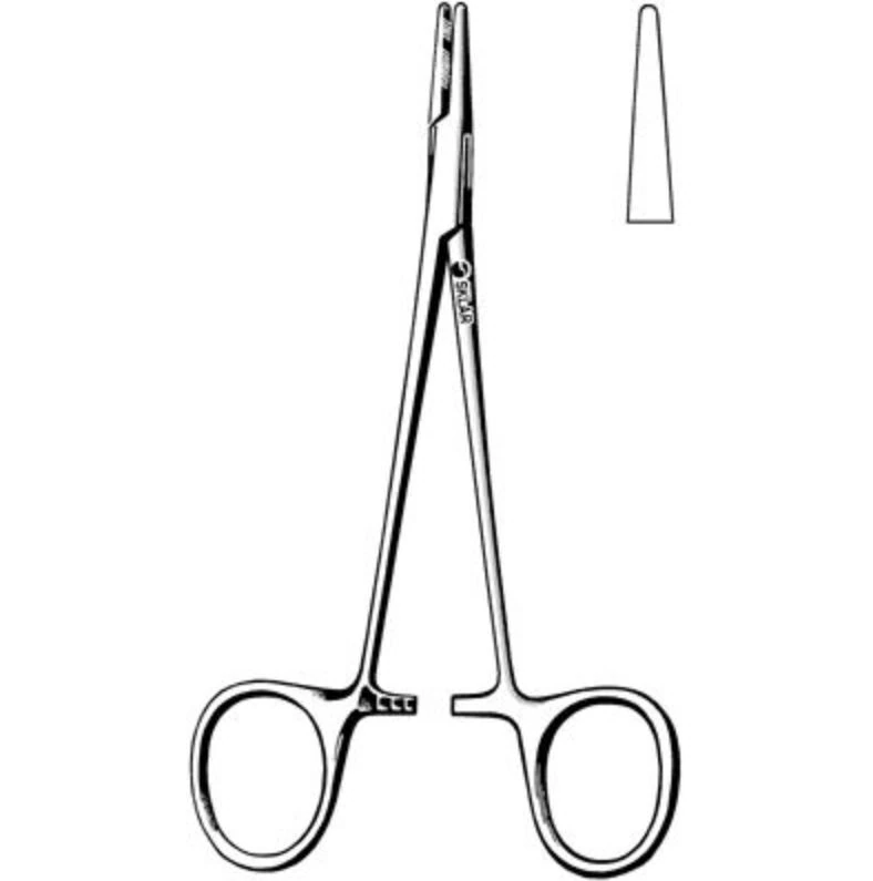 Sklar Halsey Needle Holder, Smooth Jaws, 5" (12.7 cm), Stainless Steel