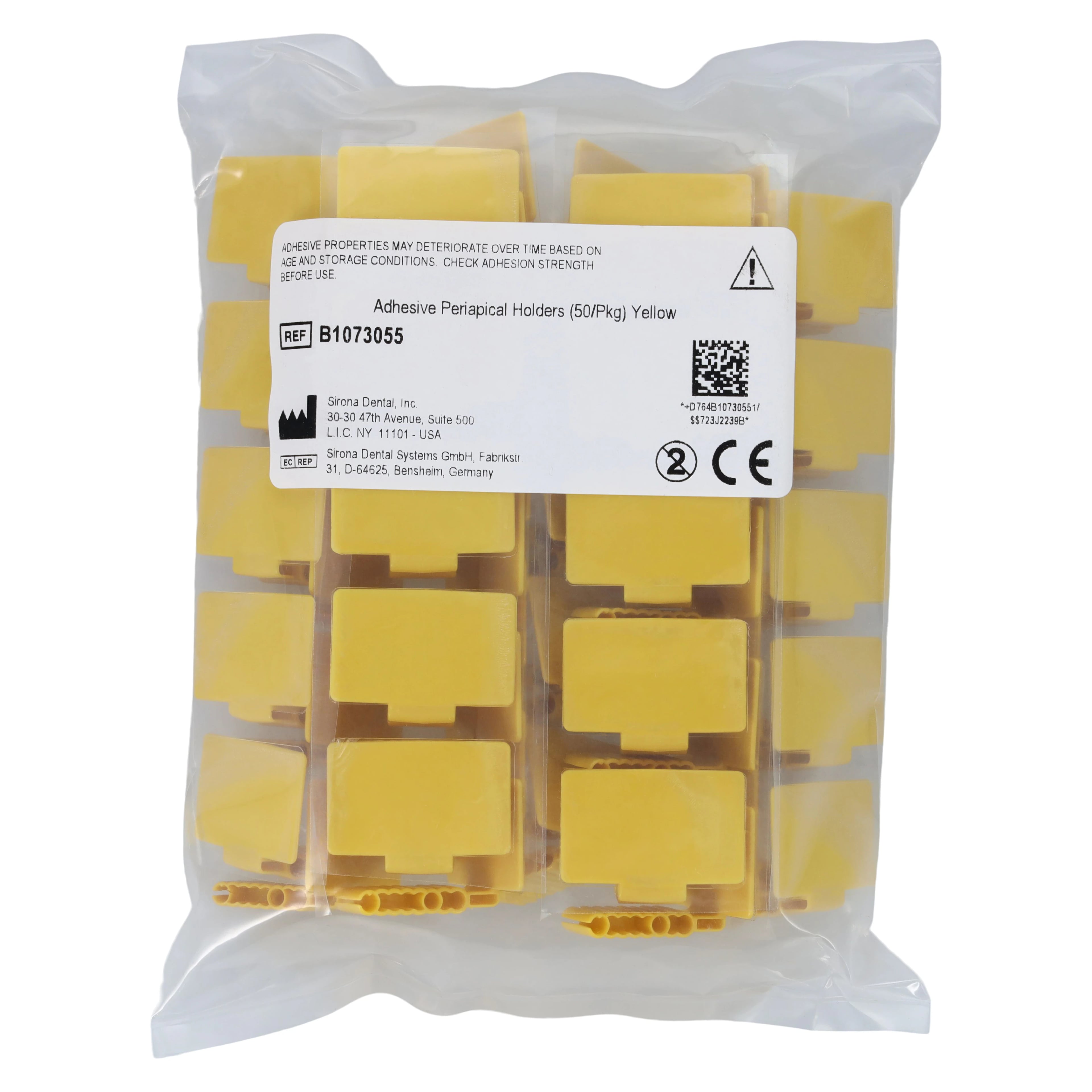 AimRight Adhesive Holder System Posterior Periapical Holders, Yellow, 50/Pkg, Universal for Size 1 & 2 Sensors