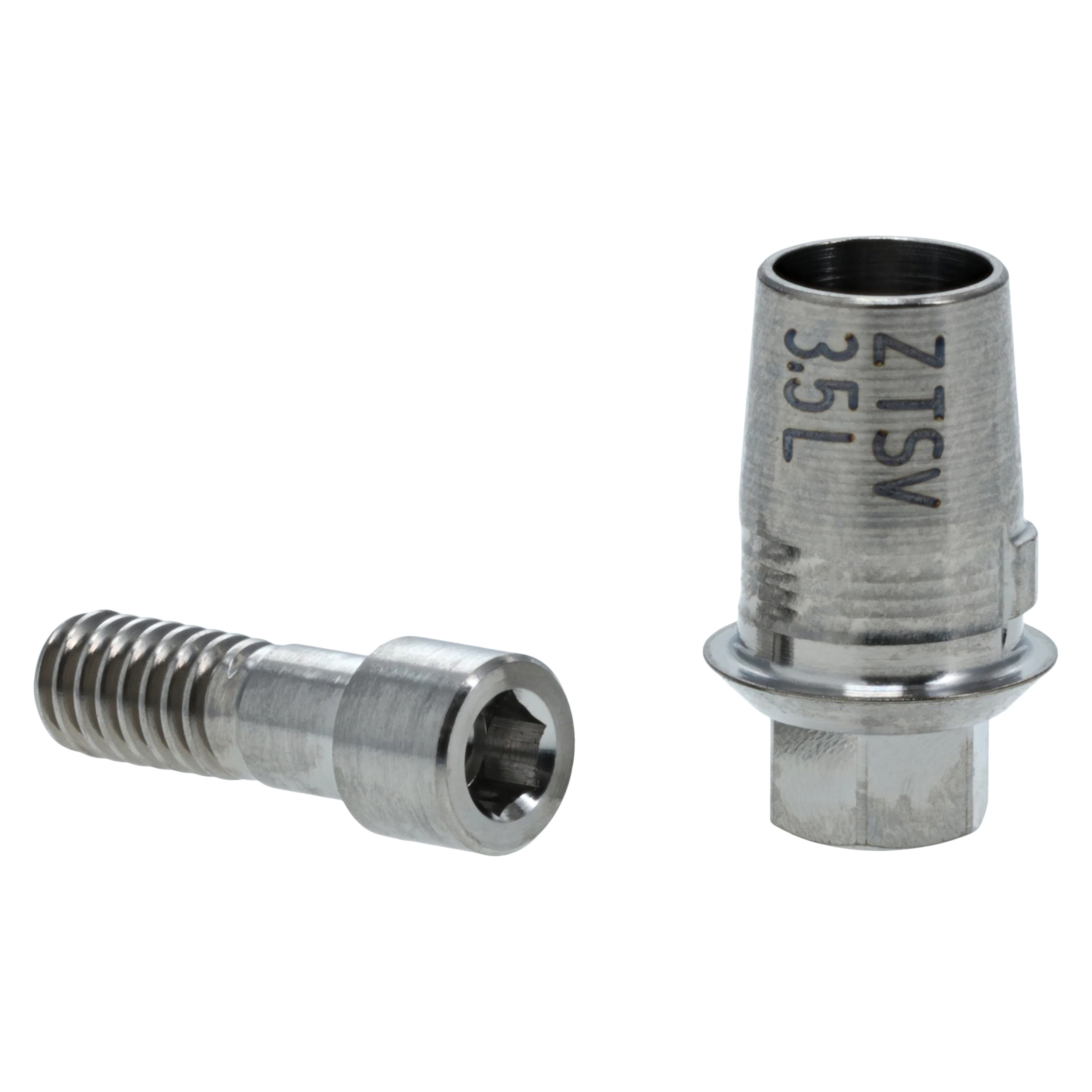 Dentsply Sirona TiBase Abutment Kit for Zimmer Tapered Screw-Vent 3.5, Connection L, Titanium Base with M1.8 Abutment Screw, 1/Kit