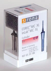 CEREC All-In-One Cylinder Pointed Bur 12 EF, 12 mm, 6/Pkg