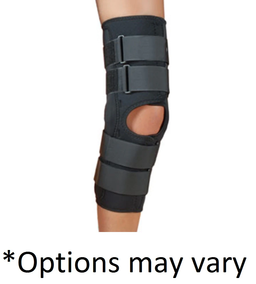 Knapp Orthosis Neoprene Knee Brace, Adult Large, Black, 16-18"
