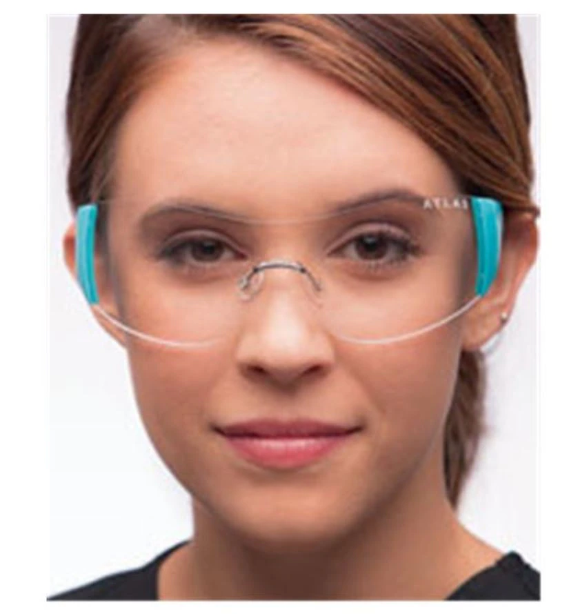 Roma Safety Eyewear, Clear Lens, Turquoise Frame, Each