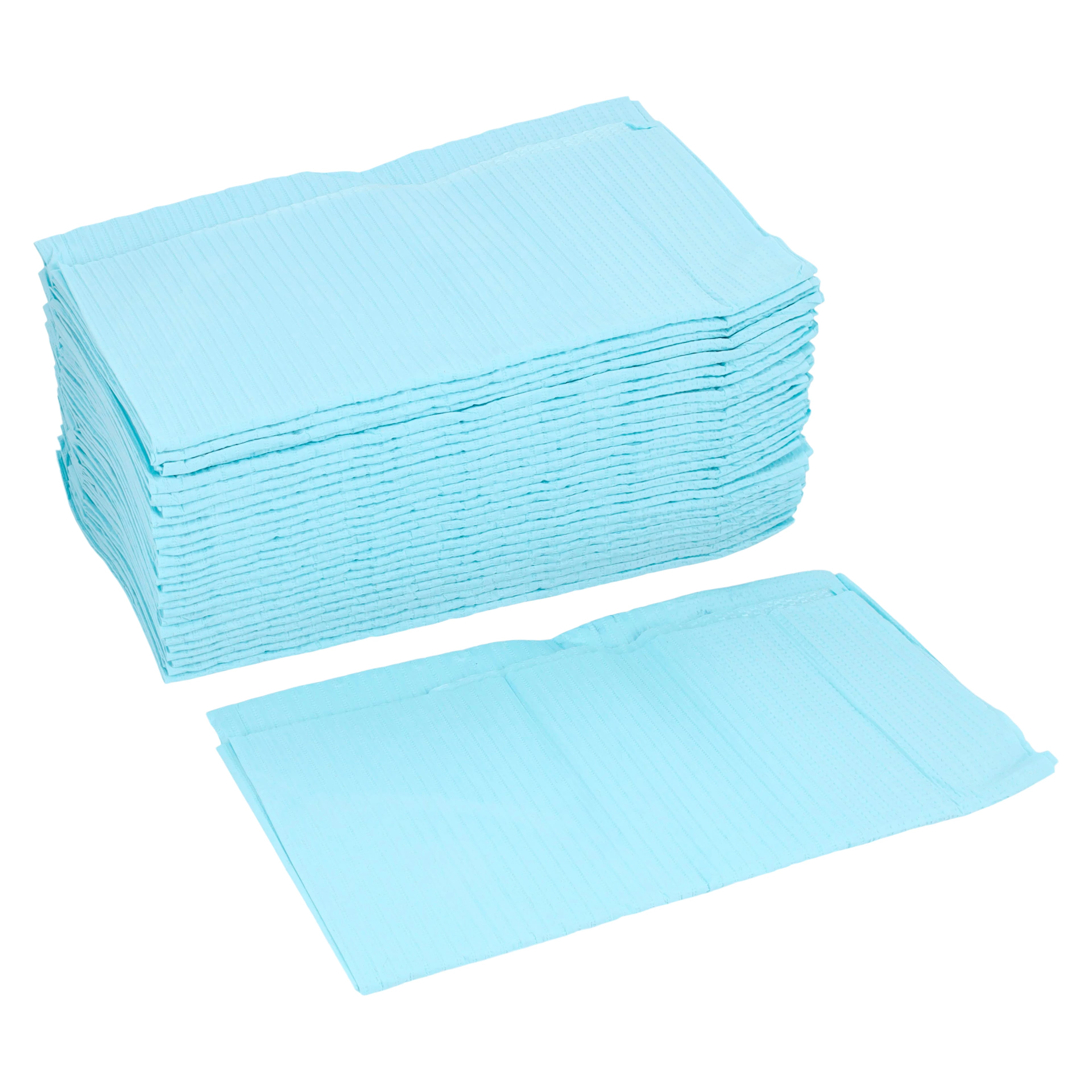 Crosstex Poly-Gard Patient Towels, 3-Ply Tissue/1-Ply Poly, Blue, 19" x 16", Horizontal Embossed, 500/Case