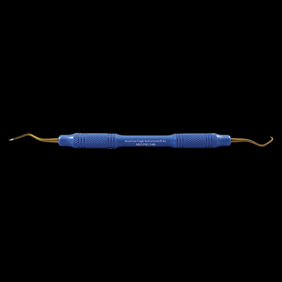 American Eagle XP Sharpen-Free Thin M23 Sickle Scaler, Double End, 3/8" EagleLite Resin Handle, Black, AESM23TXPX